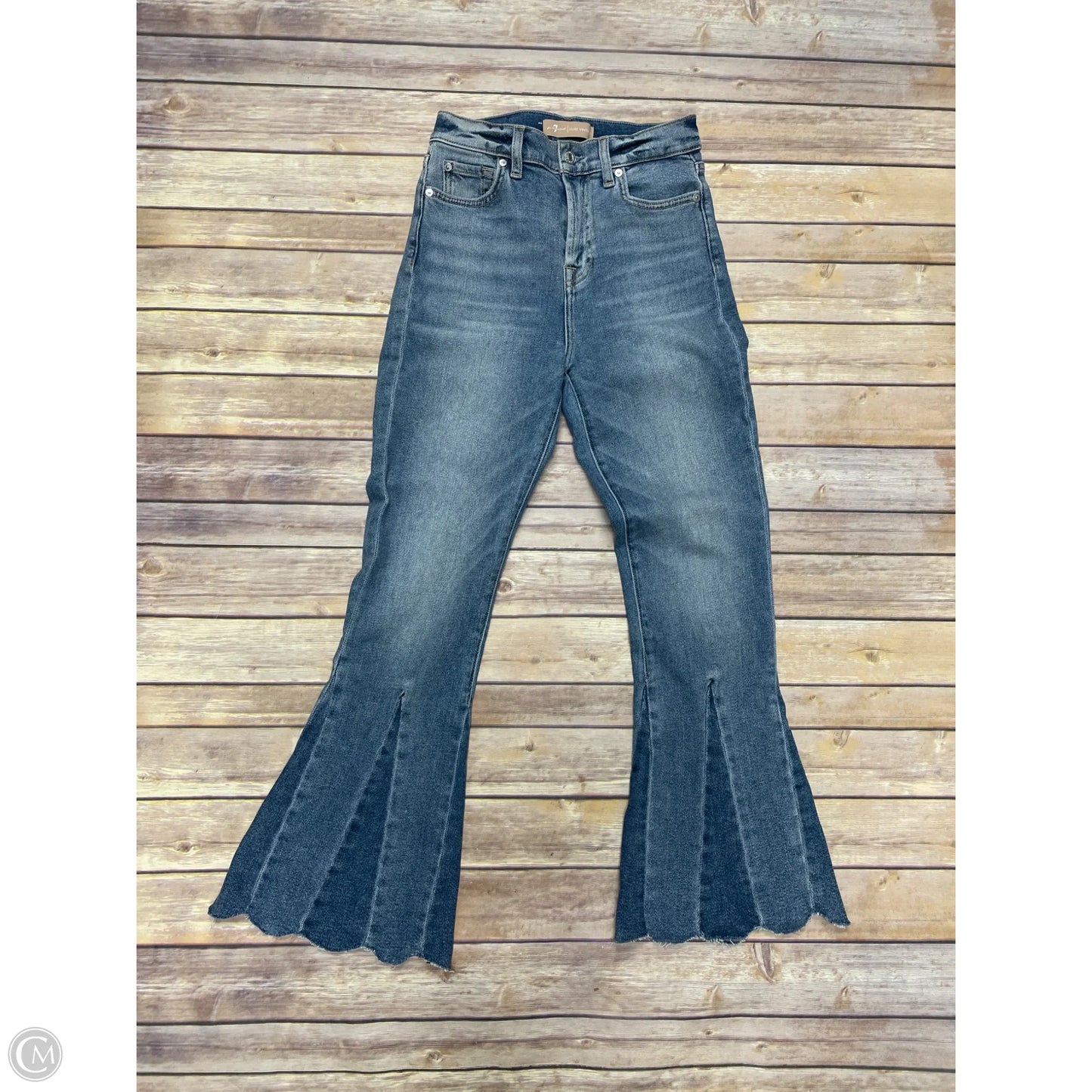 Jeans Straight By 7 For All Mankind In Blue Denim, Size: 2