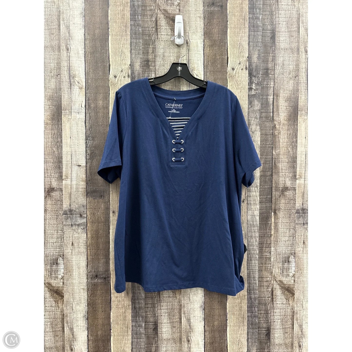 Top Short Sleeve By Catherine Malandrino In Blue, Size: Xl