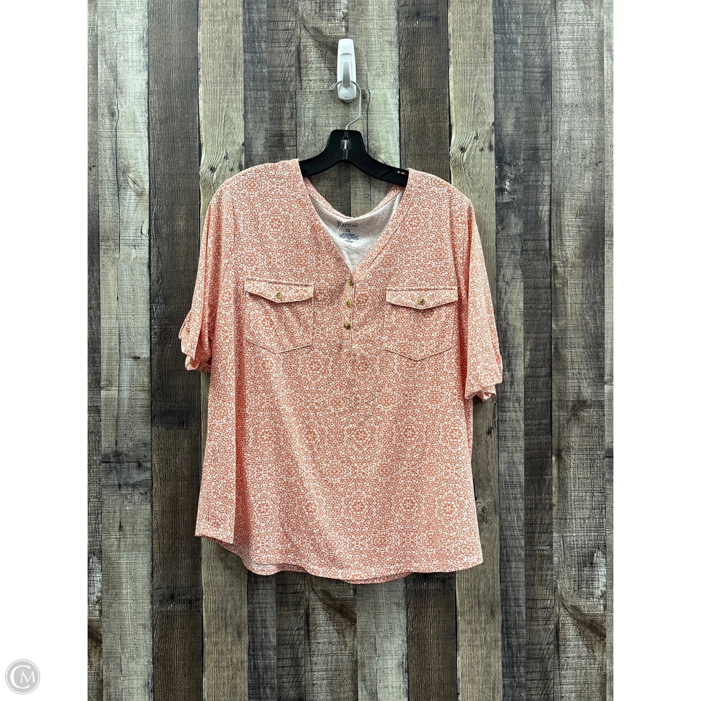 Top Short Sleeve By Croft And Barrow In Orange, Size: Xxl
