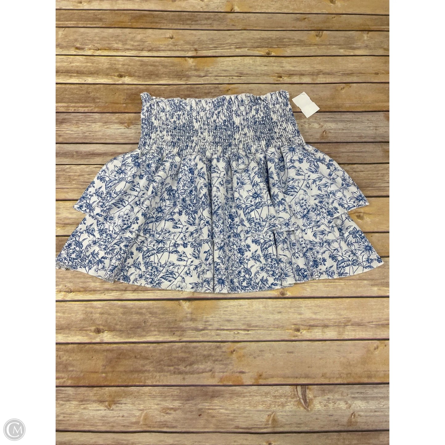 Skirt Mini & Short By Shein In Blue & White, Size: M