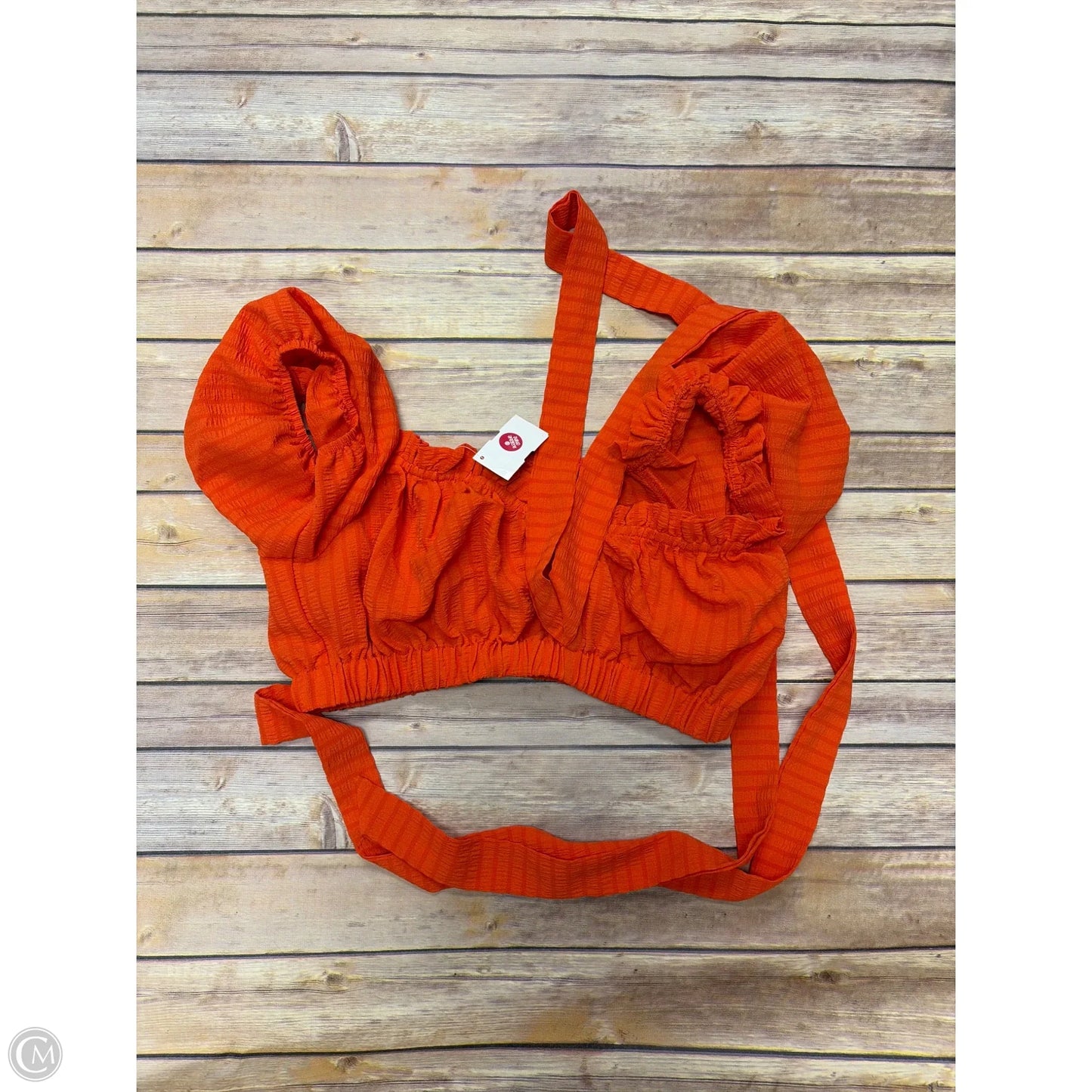 Top Short Sleeve By Shein In Orange, Size: L