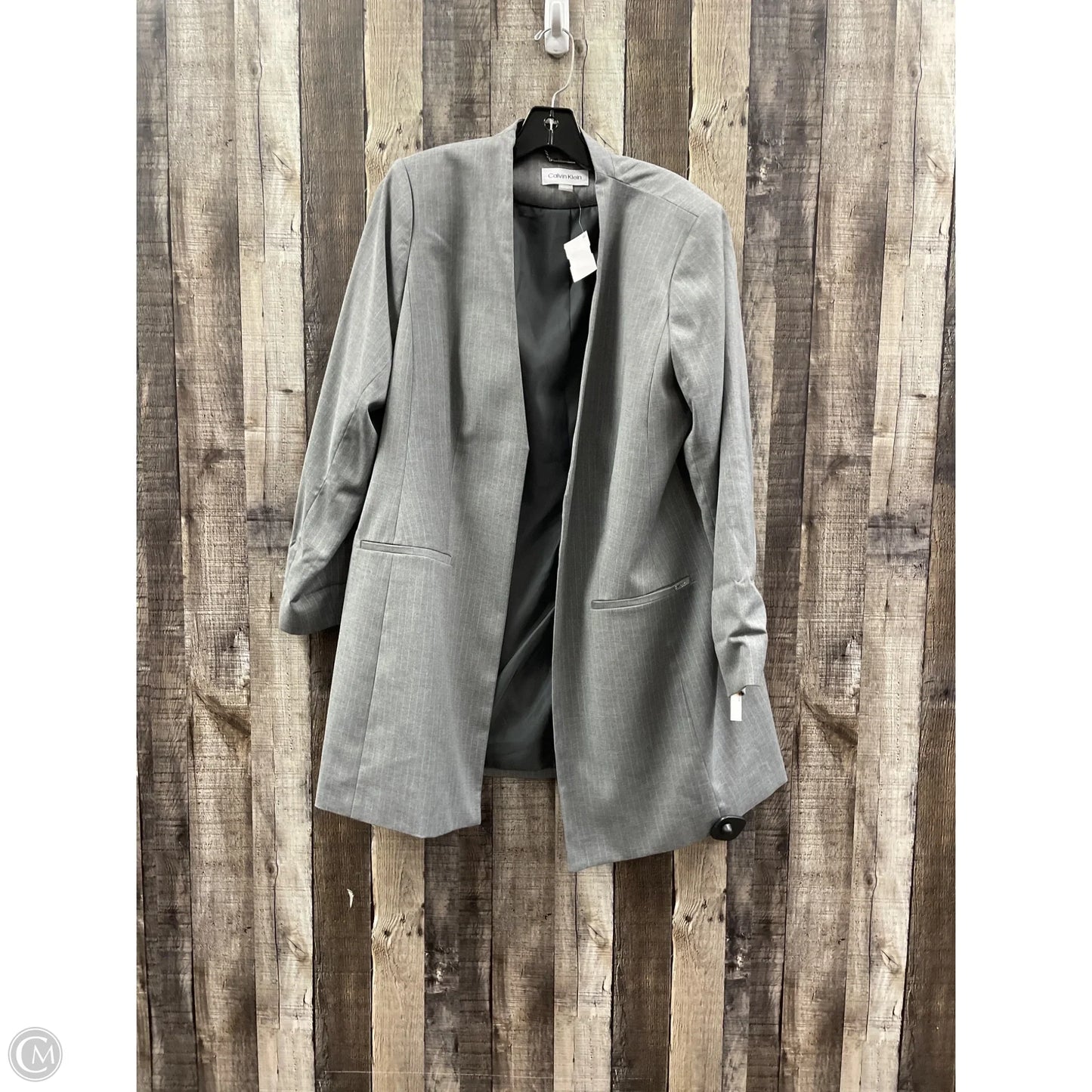 Blazer By Calvin Klein In Grey, Size: L