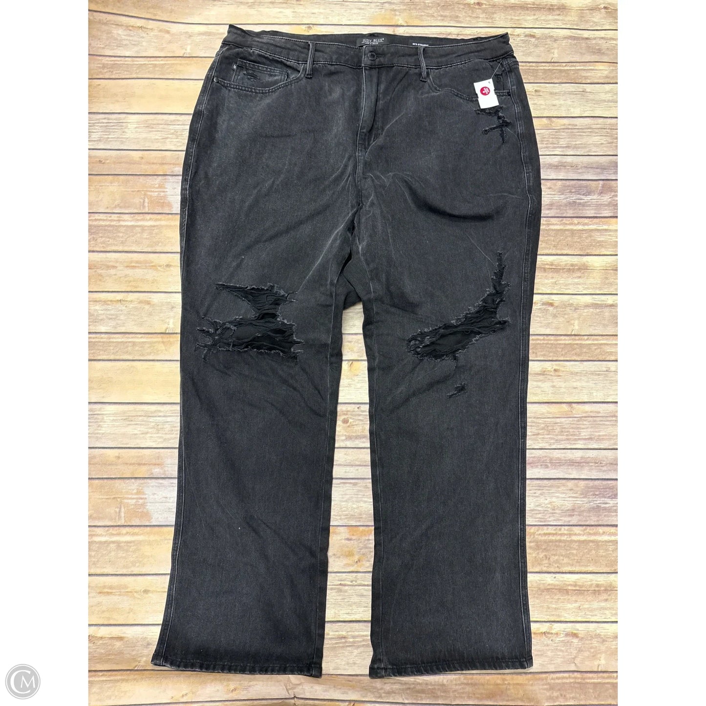 Jeans Straight By Judy Blue In Black Denim, Size: 24