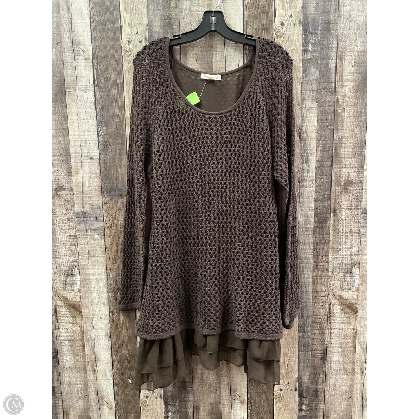 Tunic Long Sleeve By Indigo Soul In Brown, Size: 2x