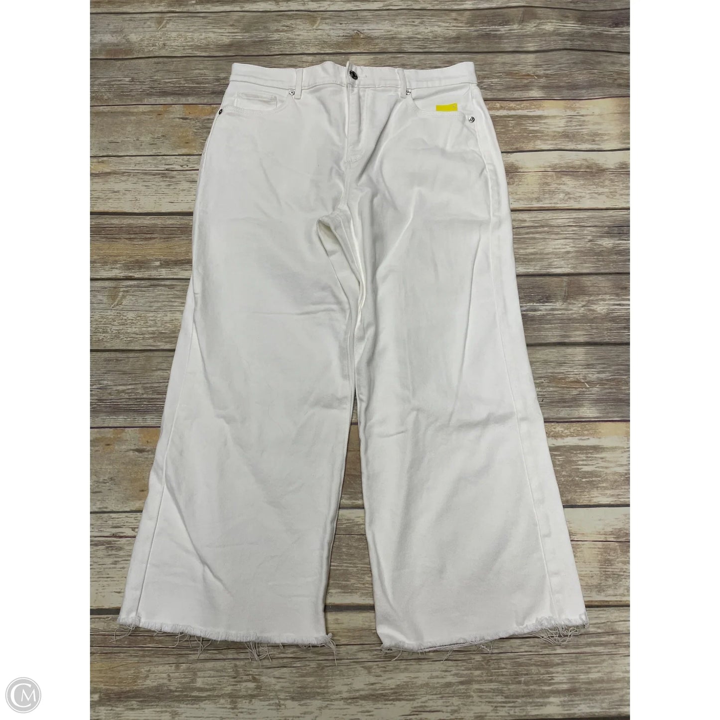 Jeans Wide Leg By Loft In White Denim, Size: 8