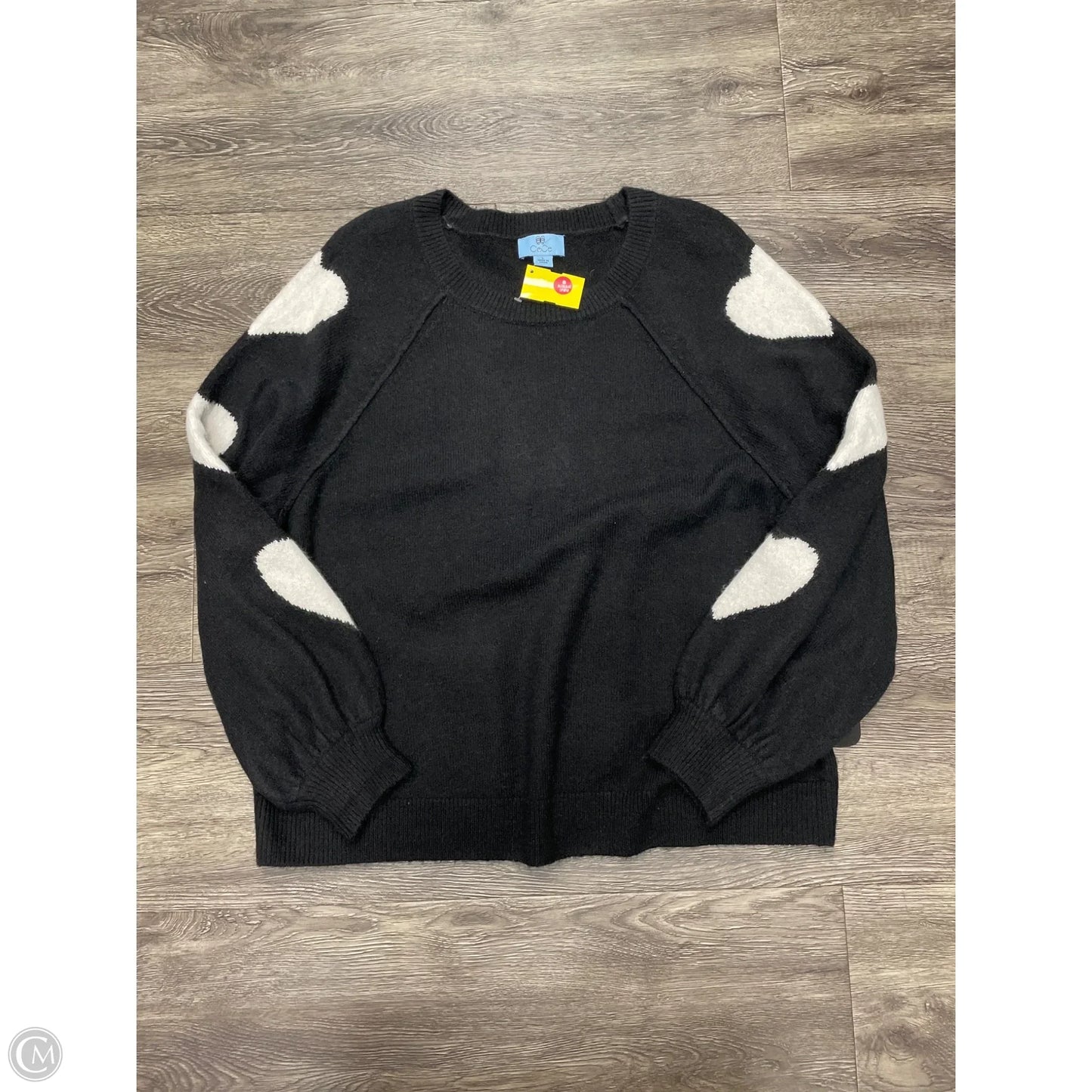 Sweater By Cece In Black & White, Size: L