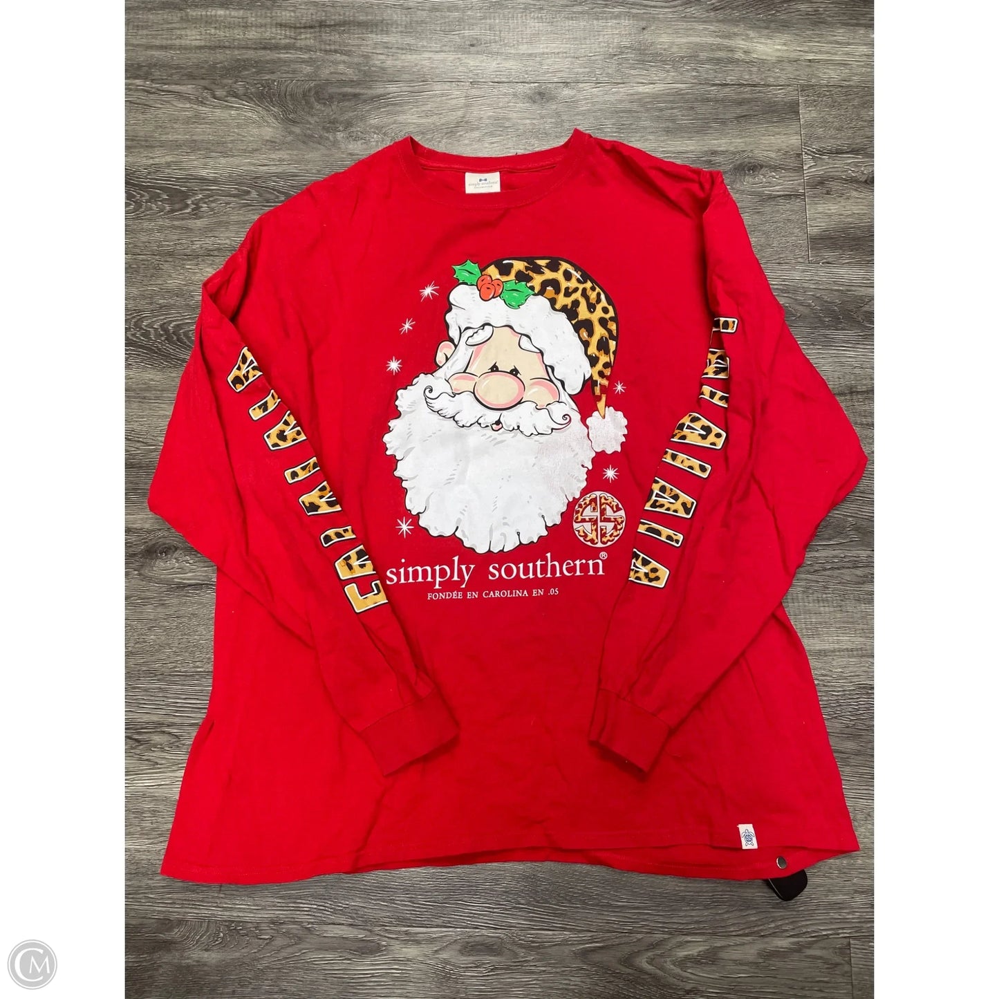 Top Short Sleeve By Simply Southern In Red, Size: Xxl