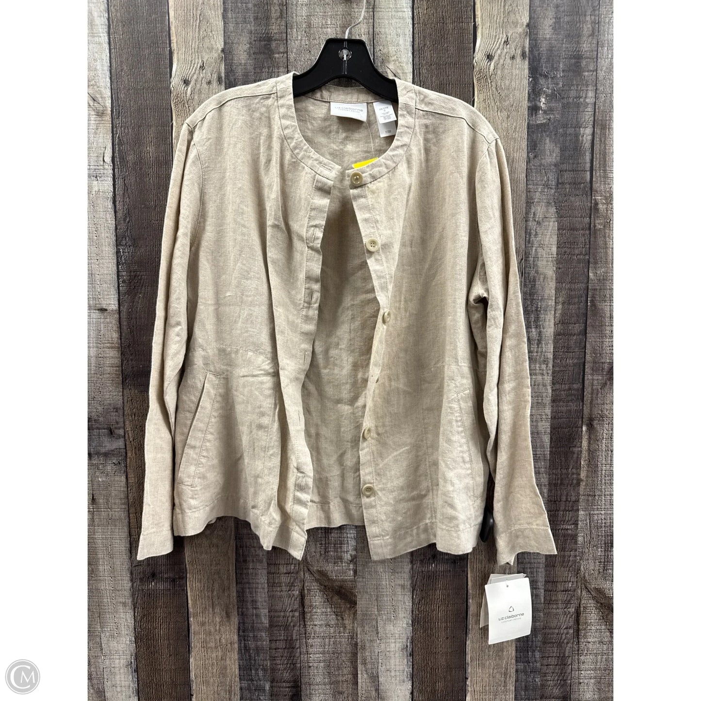 Top Long Sleeve By Liz Claiborne In Tan, Size: Sp