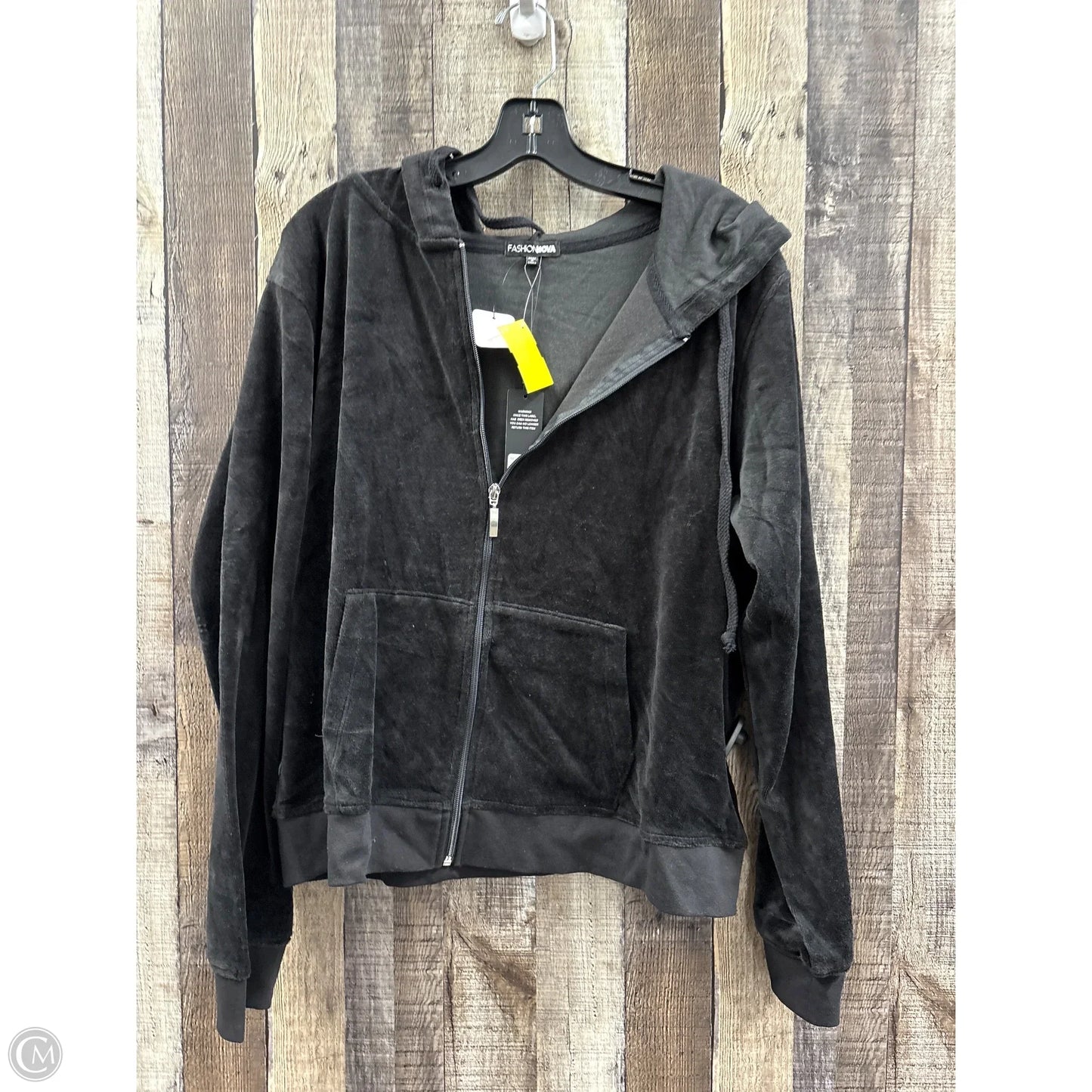 Athletic Jacket By Fashion Nova In Black, Size: 2x