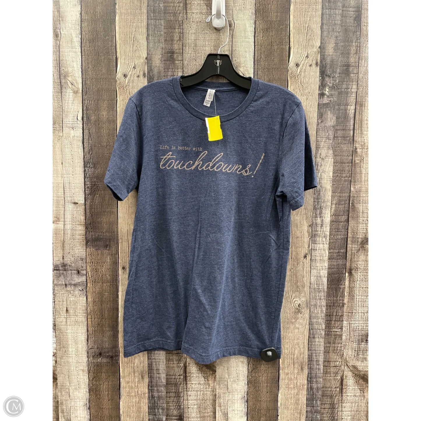 Top Short Sleeve By Bella + Canvas In Blue, Size: M