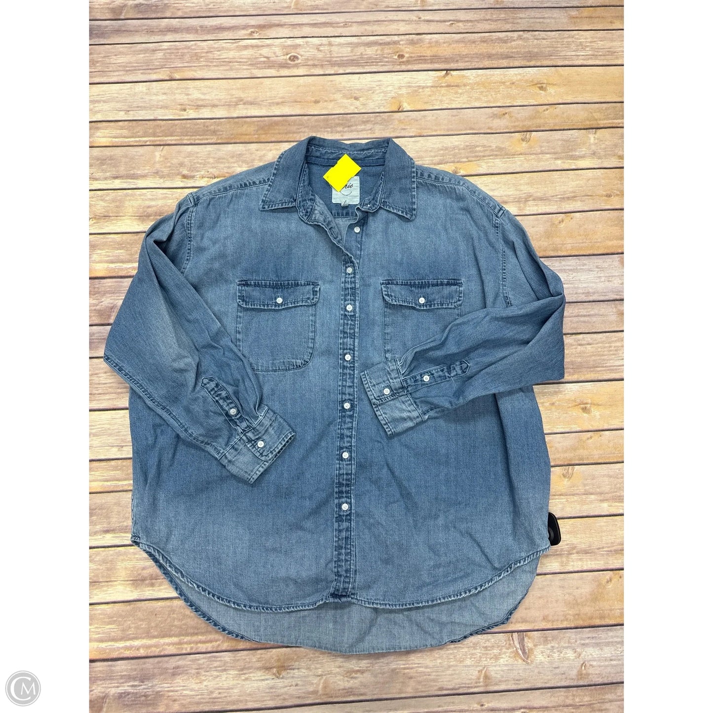 Top Long Sleeve By Aerie In Blue Denim, Size: S