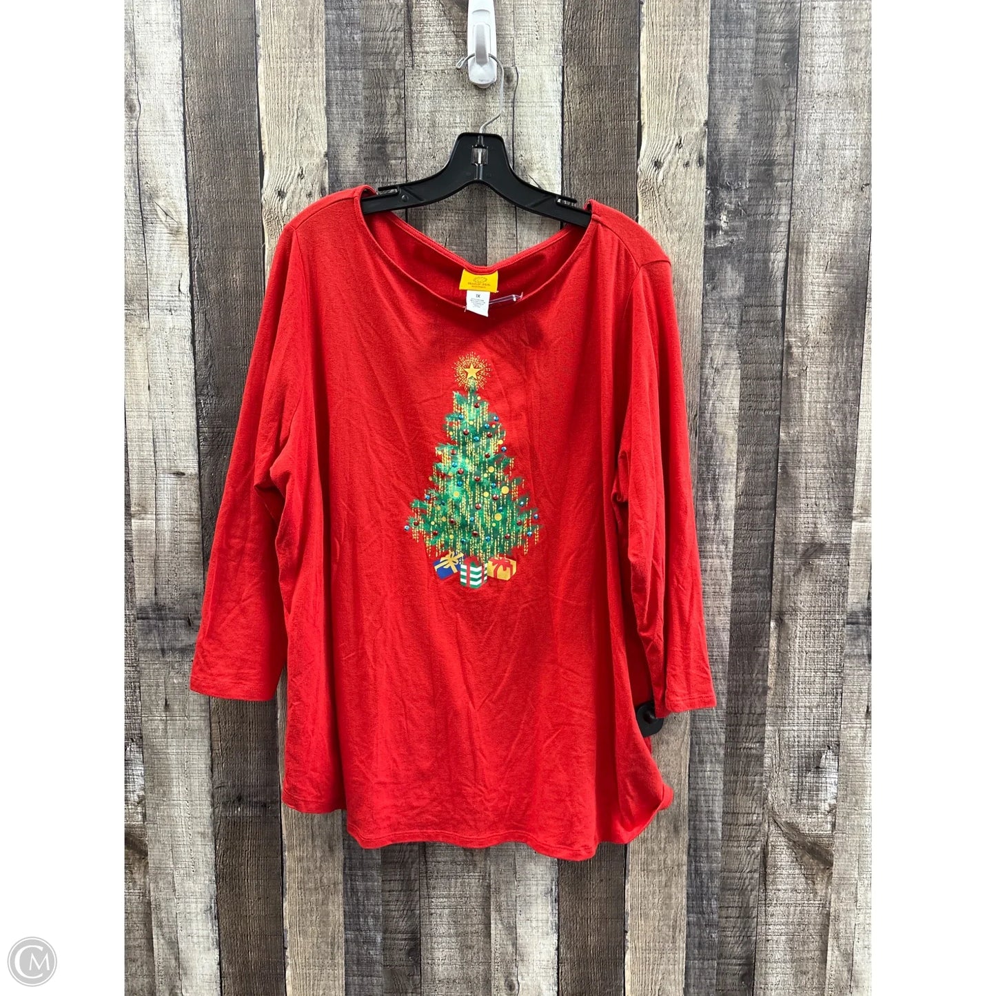 Top Long Sleeve By Ruby Rd In Red, Size: 1x
