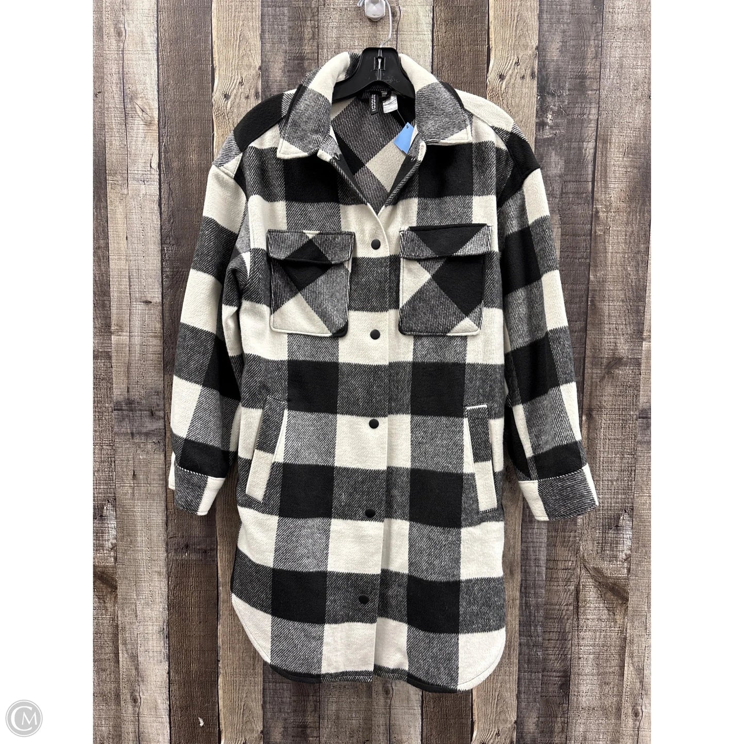 Jacket Shirt By Divided In Black & White, Size: Xxs