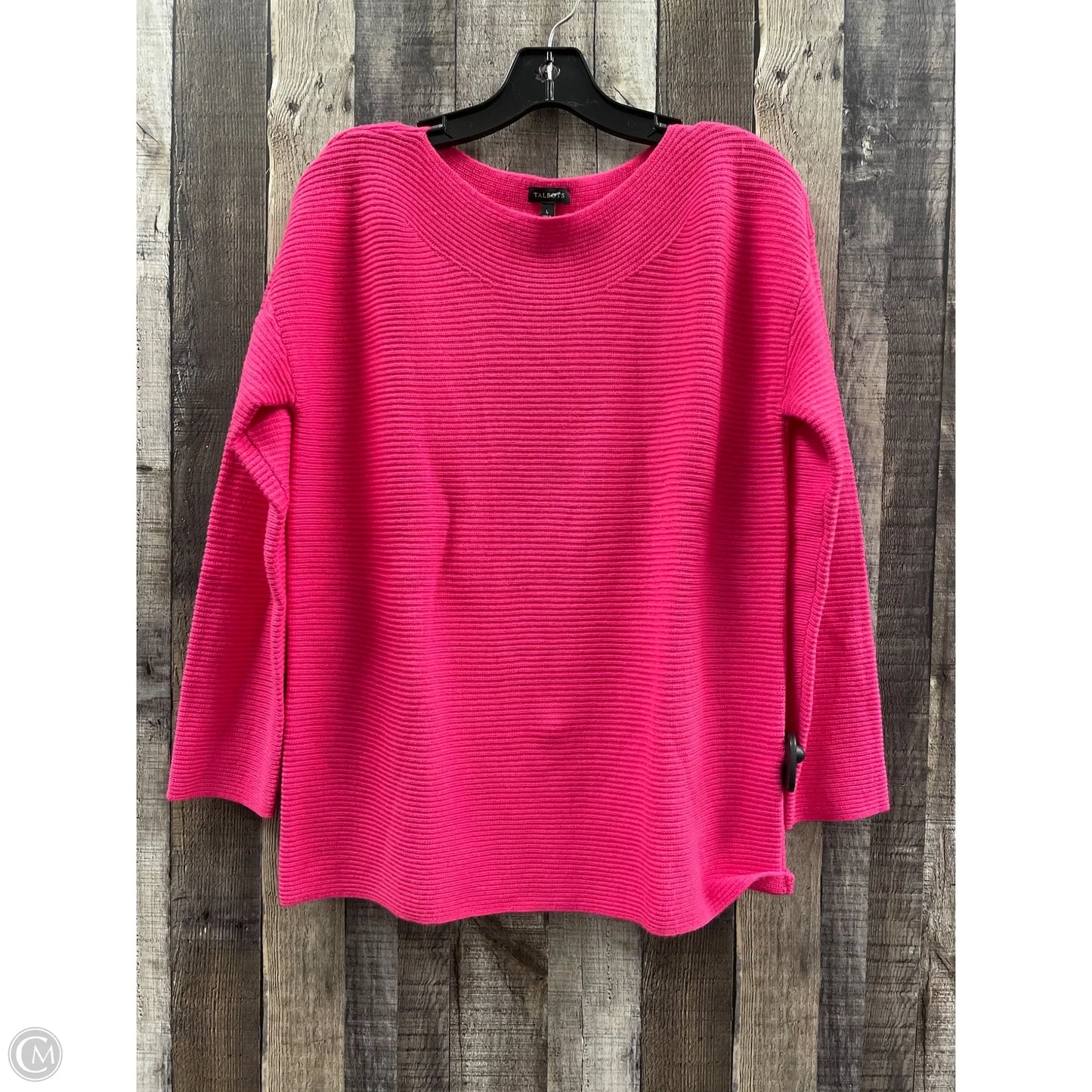 Sweater By Talbots In Pink, Size: L
