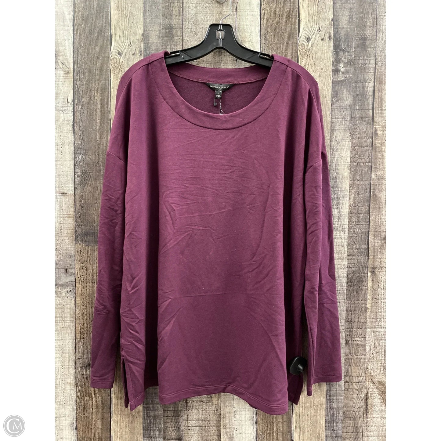 Top Long Sleeve By Banana Republic In Purple, Size: Xl