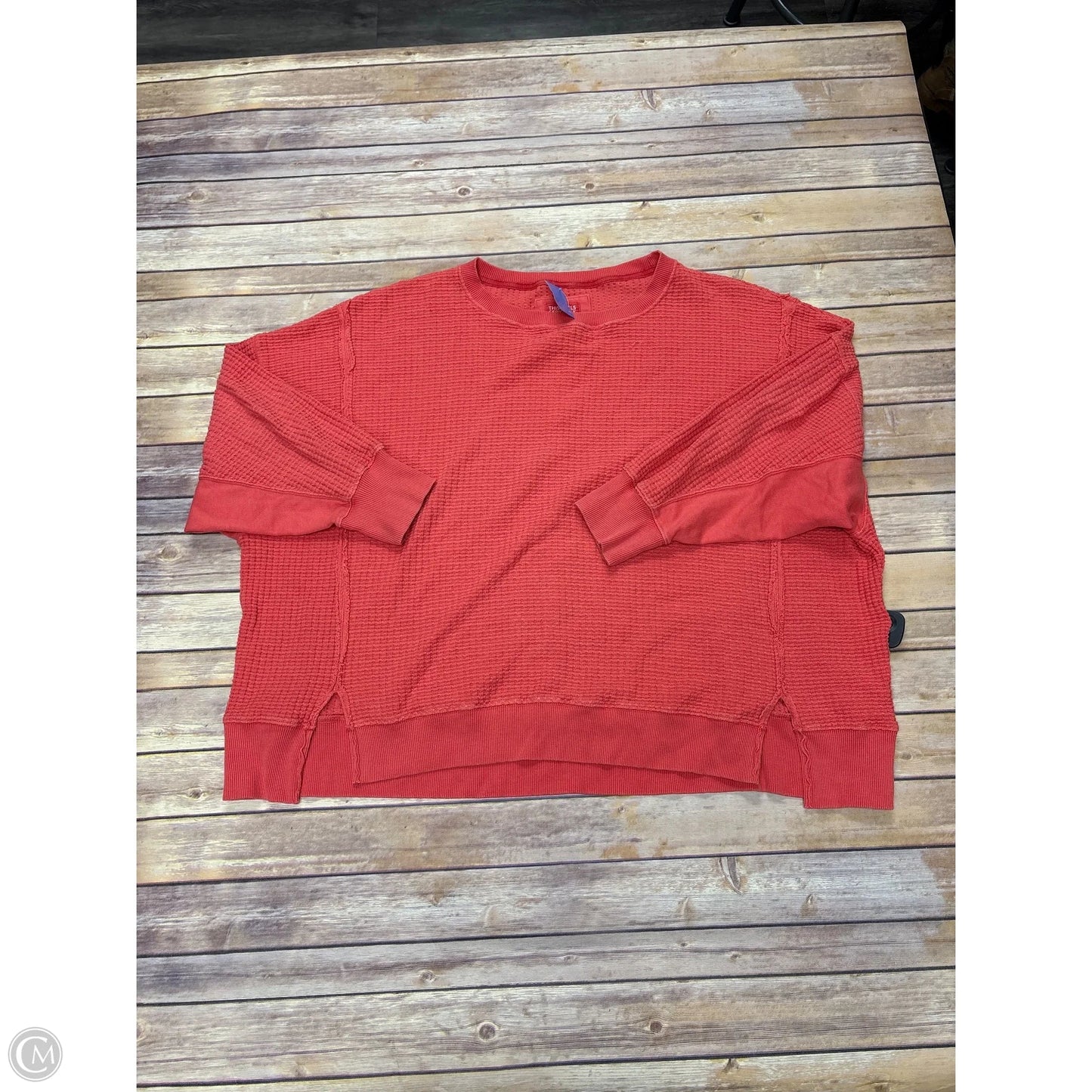 Top Long Sleeve By American Eagle In Orange, Size: Xxl
