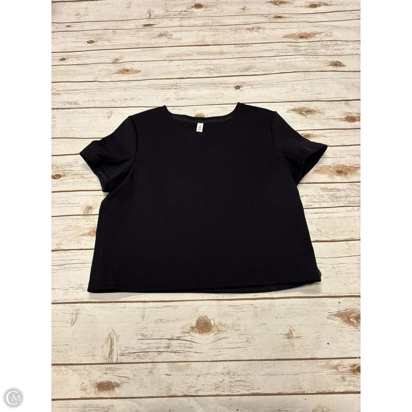 Athletic Top Short Sleeve By Lululemon In Black, Size: 8