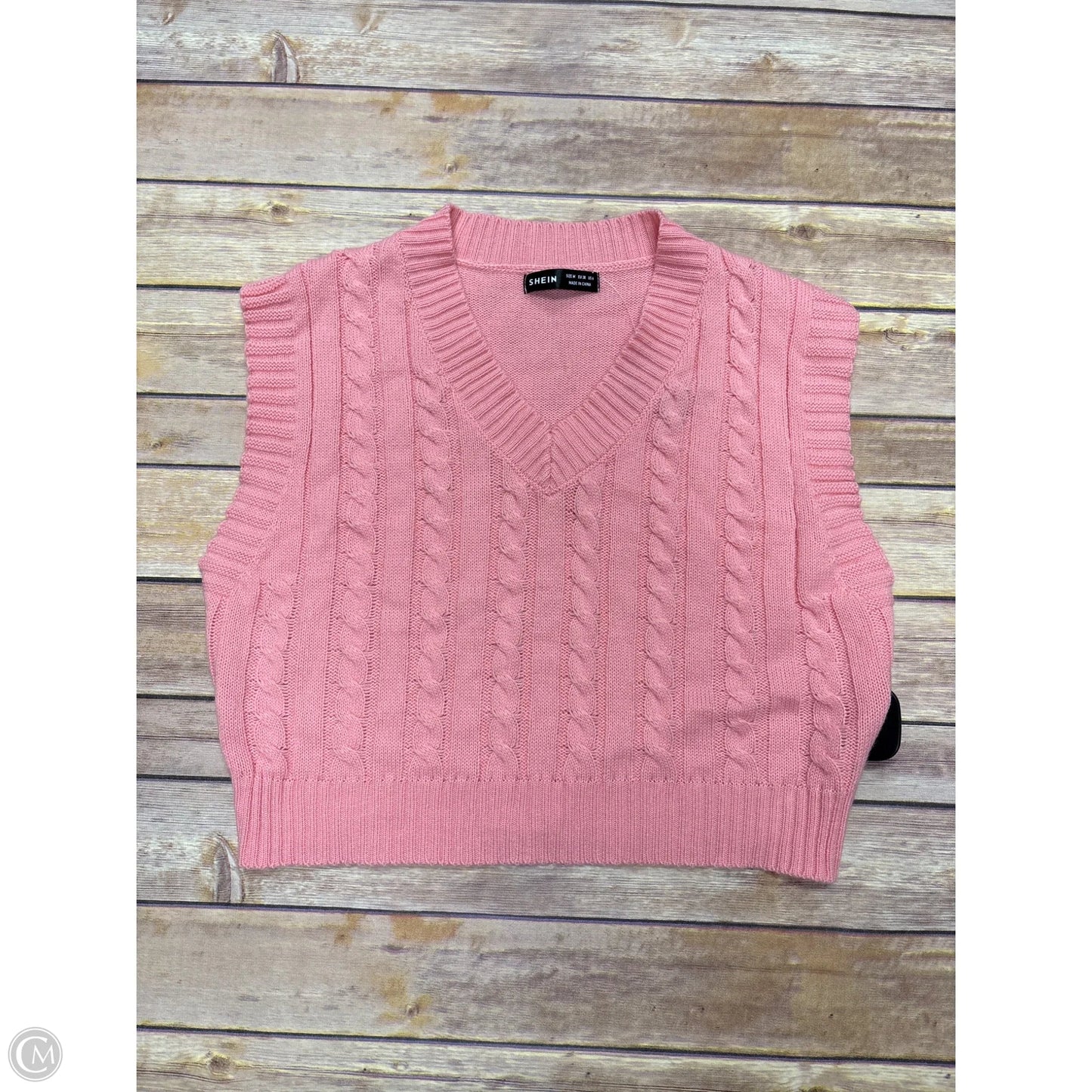 Vest Sweater By Shein In Pink, Size: M