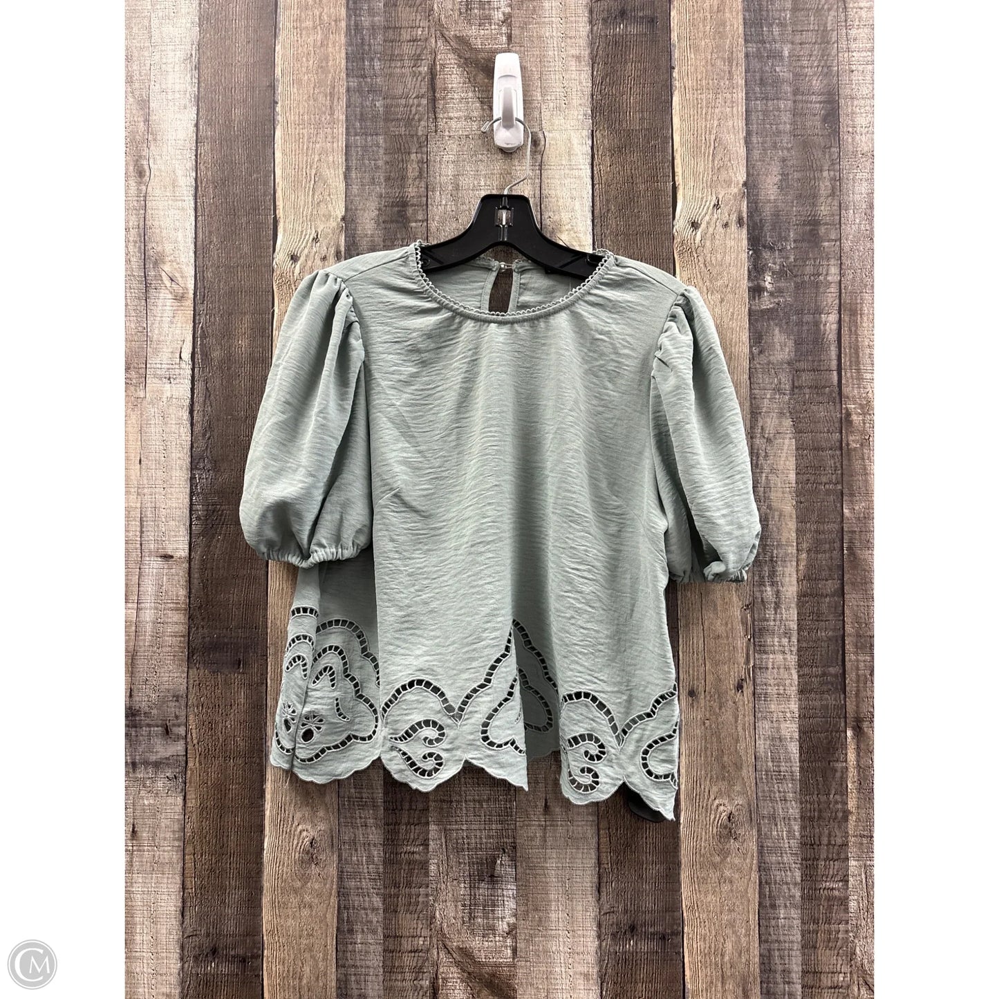 Top Short Sleeve By Adrianna Papell In Green, Size: S