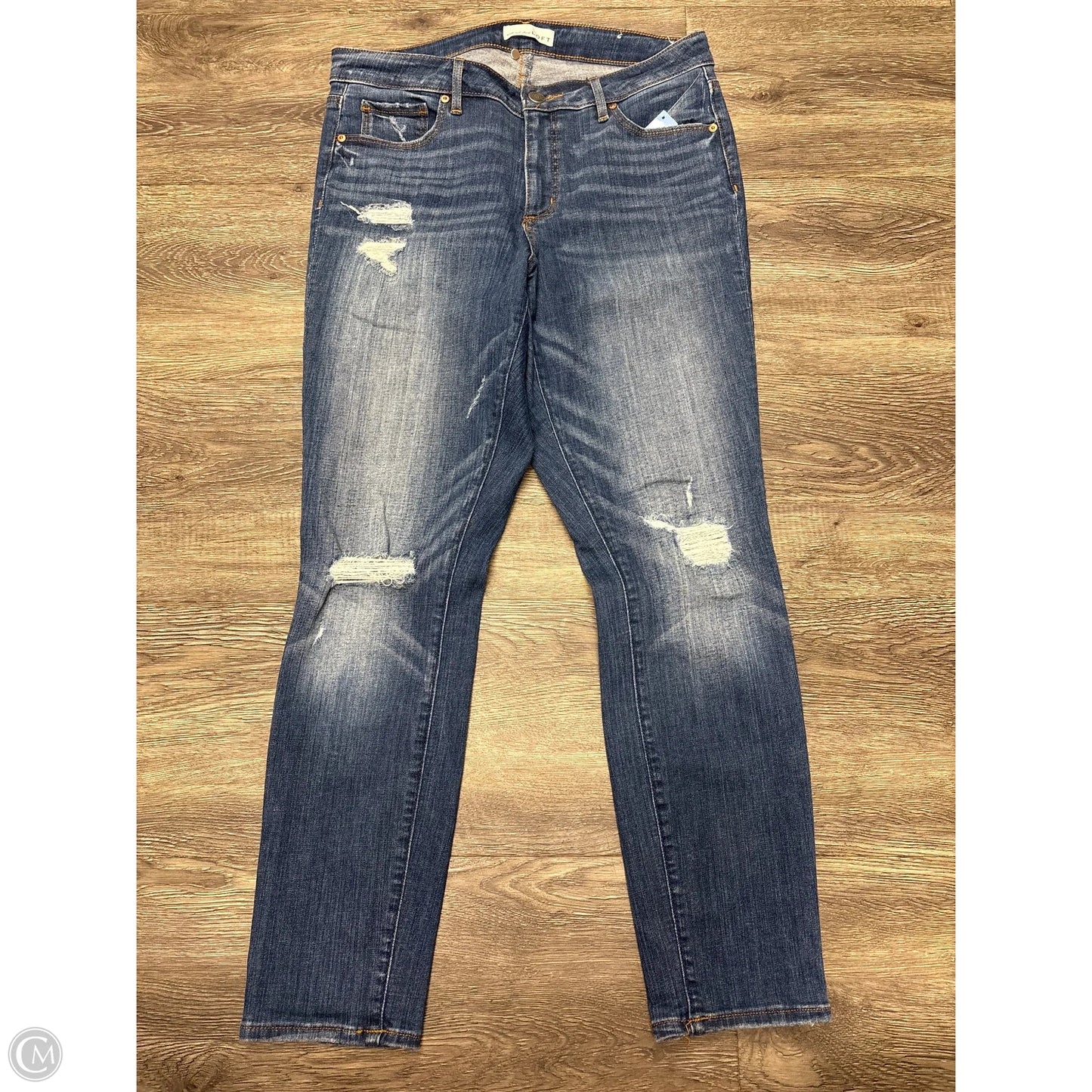 Jeans Skinny By Loft In Blue Denim, Size: 10