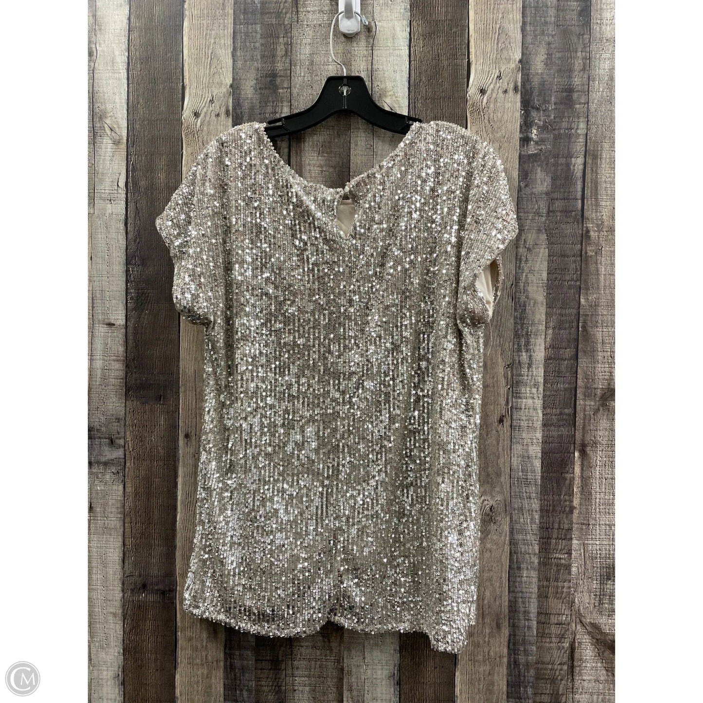 Tunic Short Sleeve By Cable And Gauge In Taupe, Size: Xl