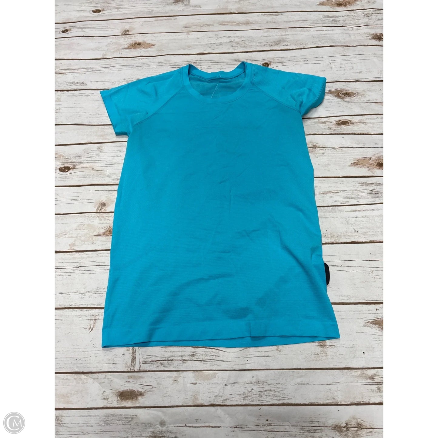 Athletic Top Short Sleeve By Lululemon In Blue, Size: 10