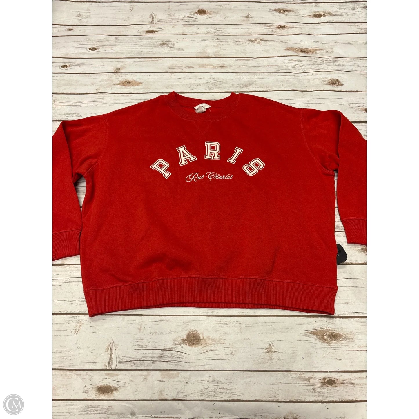 Sweatshirt Crewneck By H&m In Red, Size: Xl