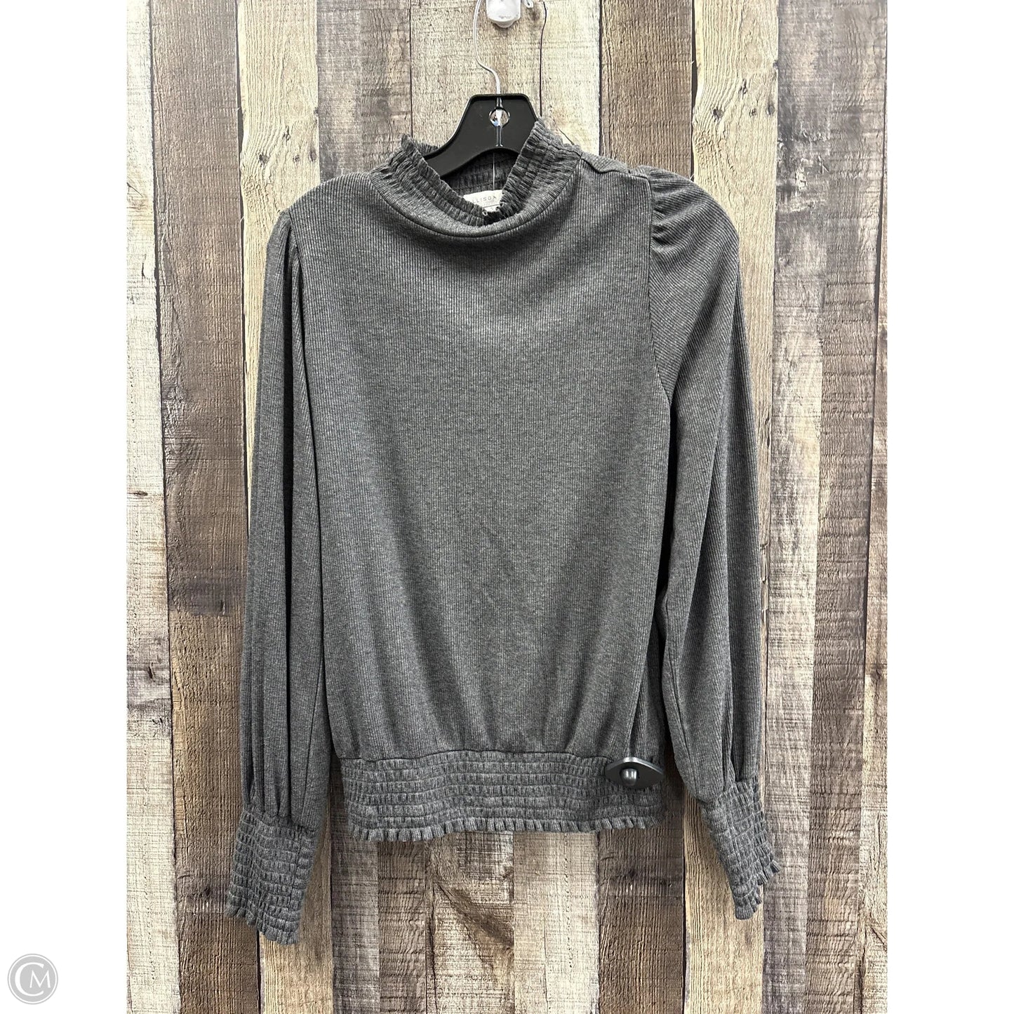 Top Long Sleeve By Allison Joy In Grey, Size: S