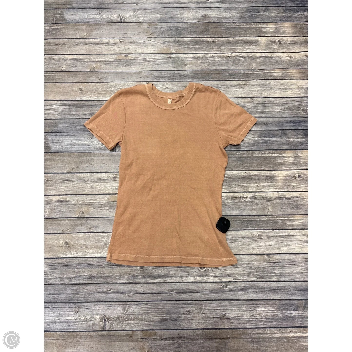 Top Short Sleeve By Fabletics In Peach, Size: L