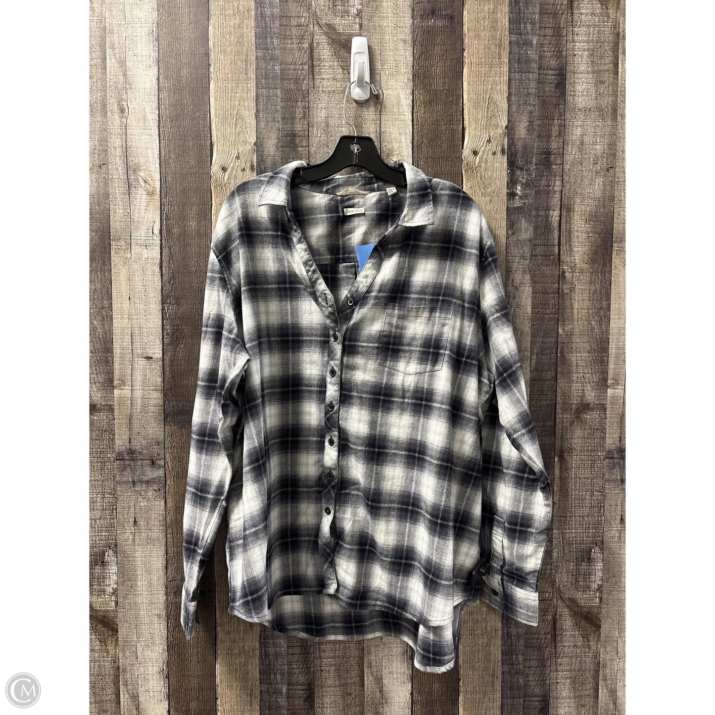 Top Long Sleeve By Weatherproof In Black & White, Size: Xxl