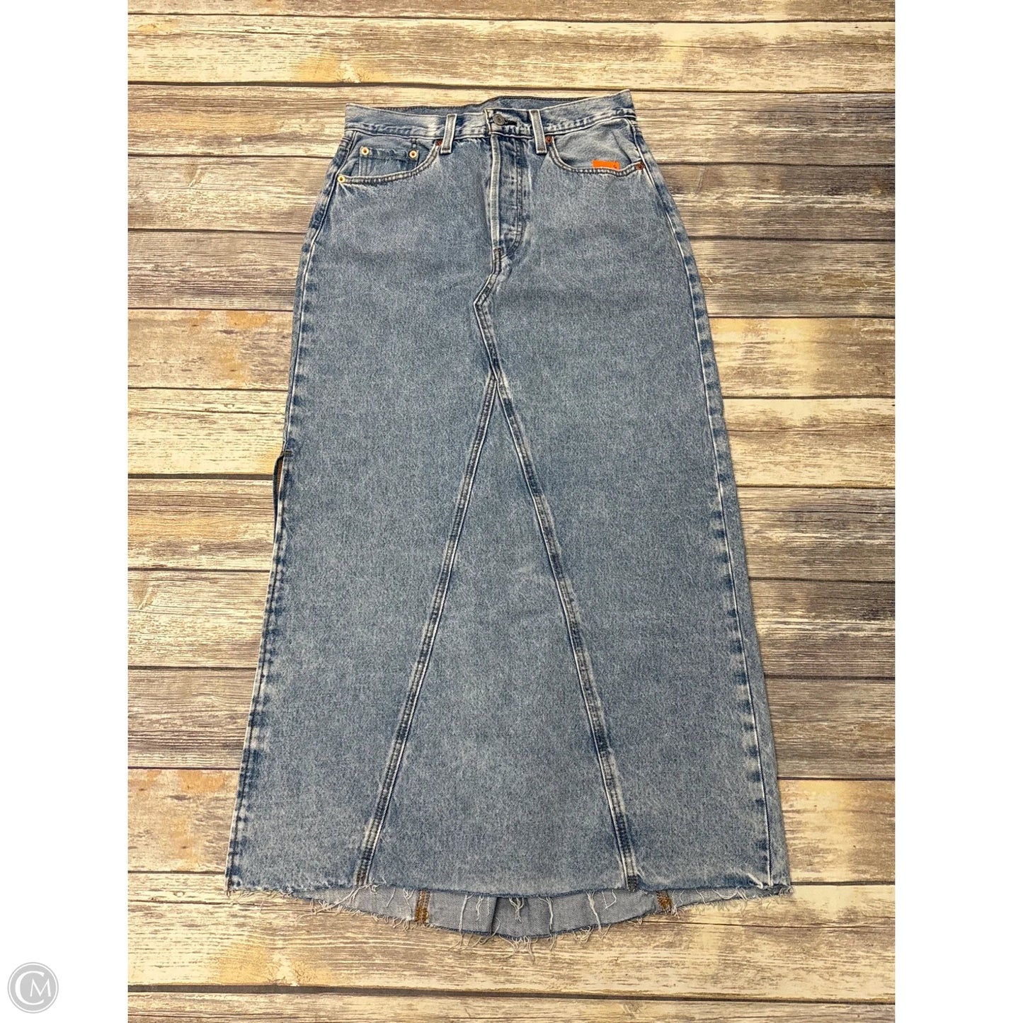 Skirt Maxi By Levis In Blue Denim, Size: 4