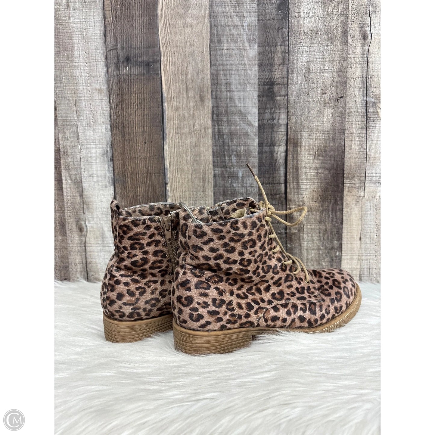 Boots Ankle Heels By Very G In Animal Print, Size: 7