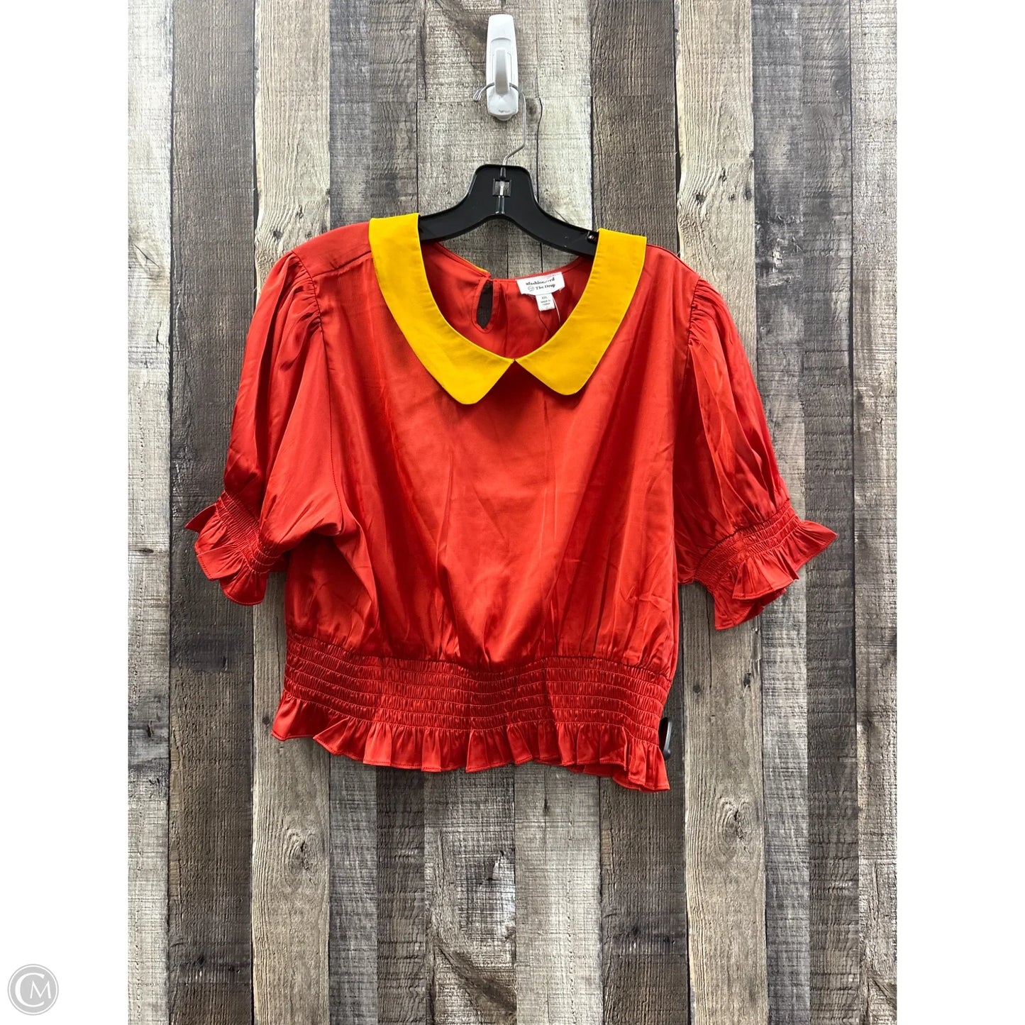 Top Short Sleeve By Clothes Mentor In Orange & Yellow, Size: Xxl