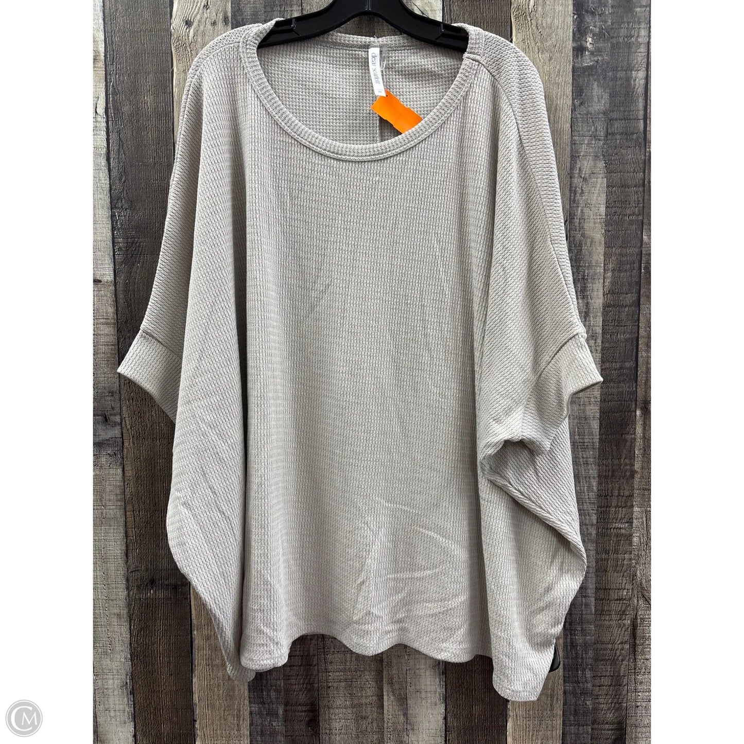 Top Short Sleeve By Dear Scarlett In Taupe, Size: 2x
