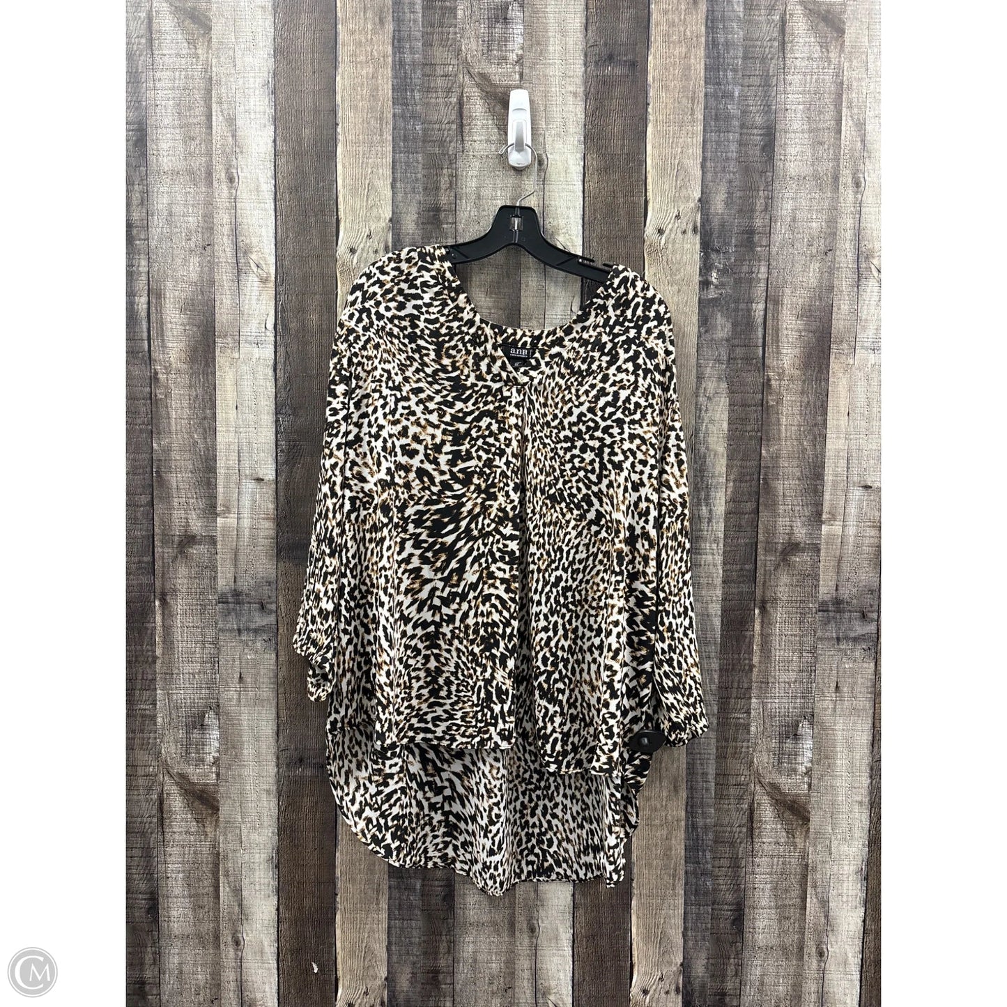 Top Long Sleeve By Ana In Animal Print