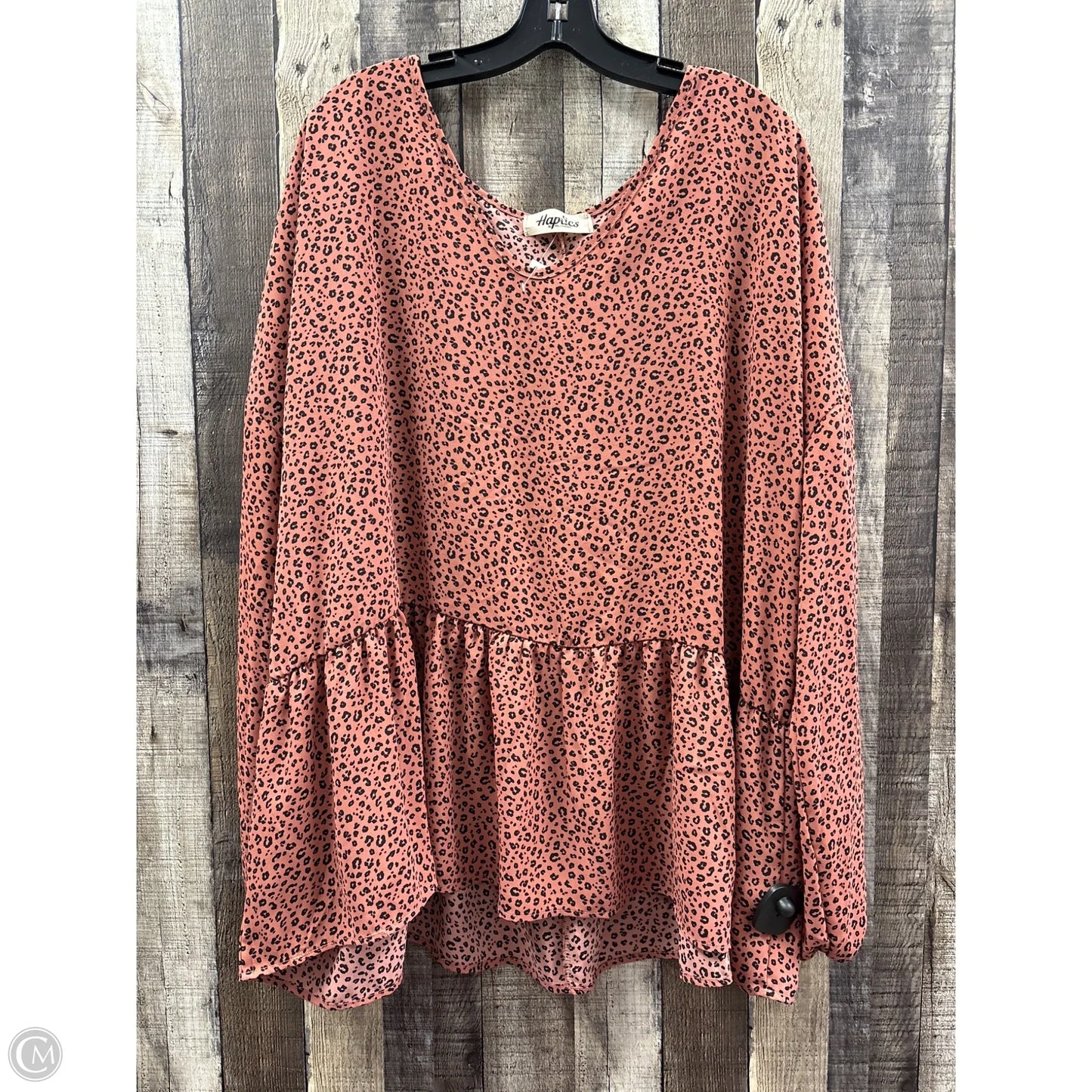 Top Long Sleeve By Haptics In Animal Print, Size: 2x