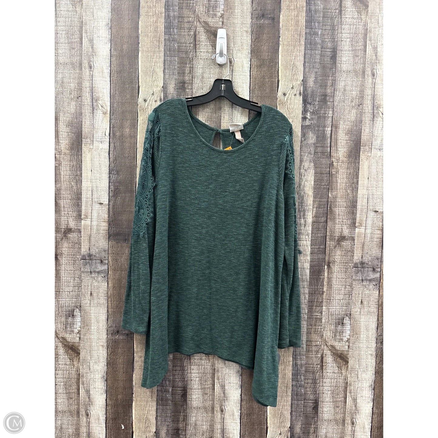 Top Long Sleeve By Knox Rose In Green, Size: Xl