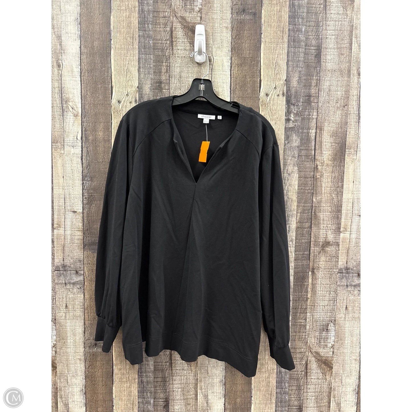Top Long Sleeve By Chicos In Black, Size: Xxl