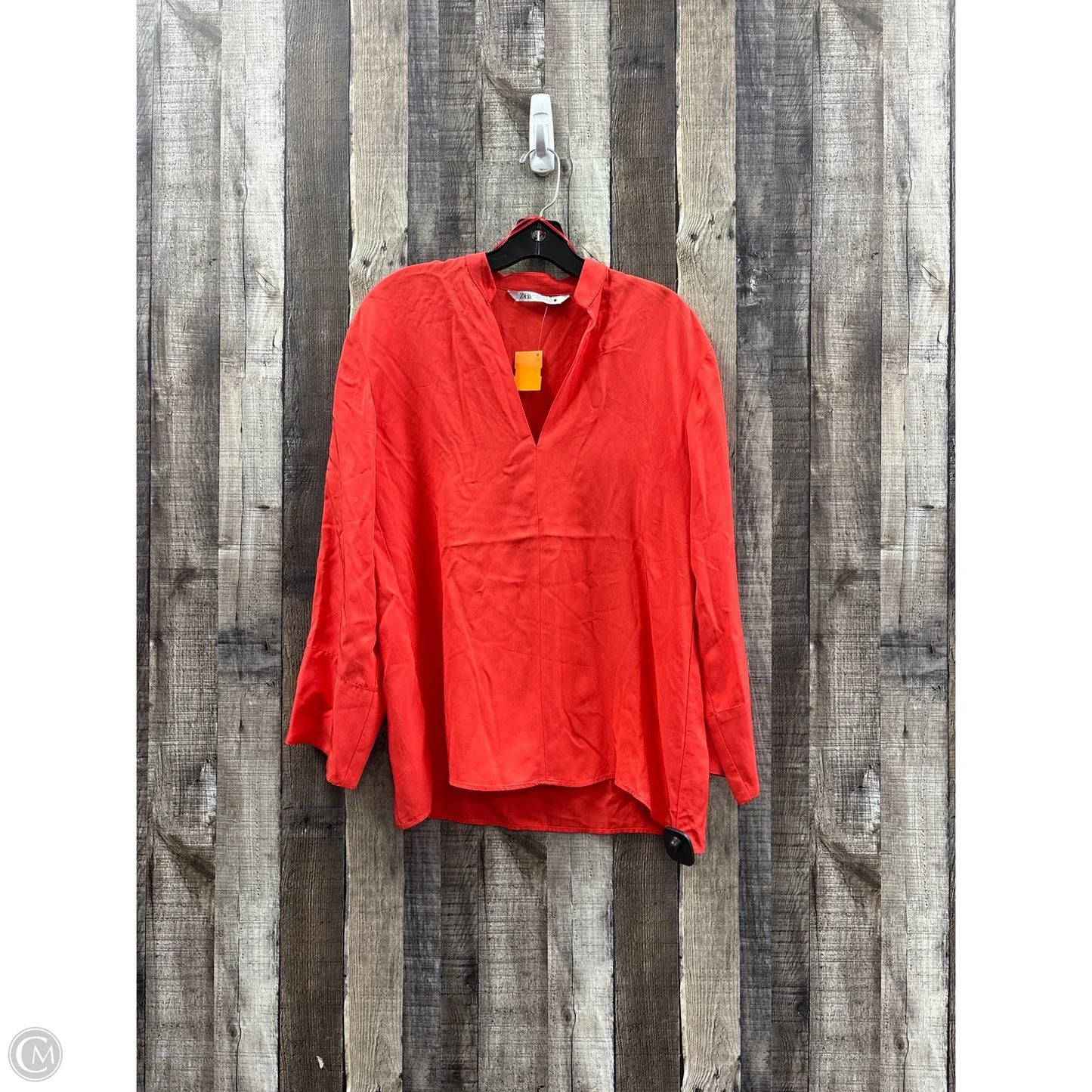 Top Long Sleeve By Zara In Red, Size: Xs