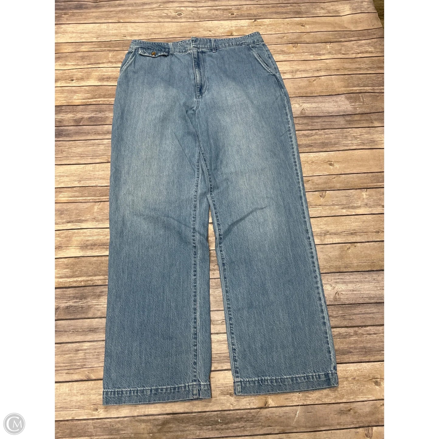 Jeans Wide Leg By Gap In Blue Denim, Size: 14