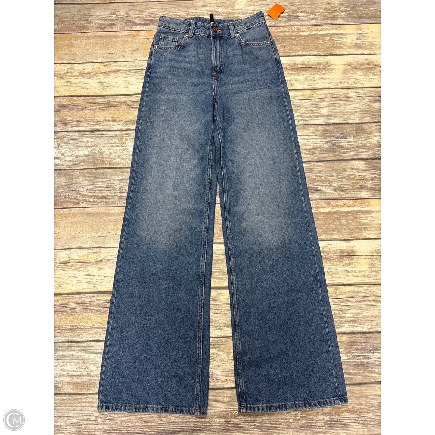 Jeans Wide Leg By Divided In Blue Denim, Size: 0