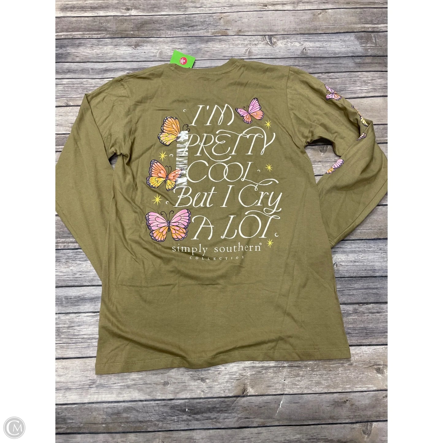 Top Long Sleeve By Simply Southern In Blue, Size: S
