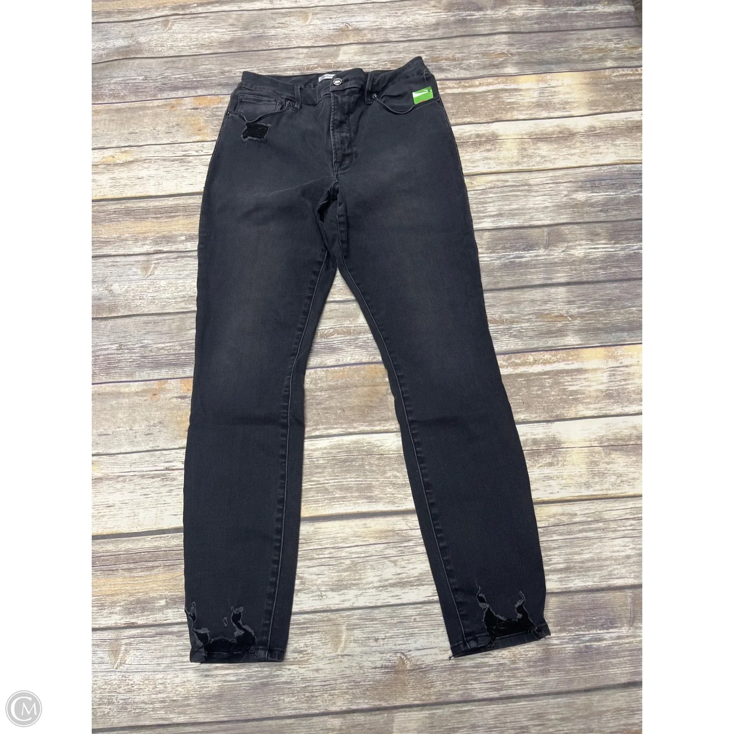 Jeans Straight By Good American In Grey Denim, Size: 10