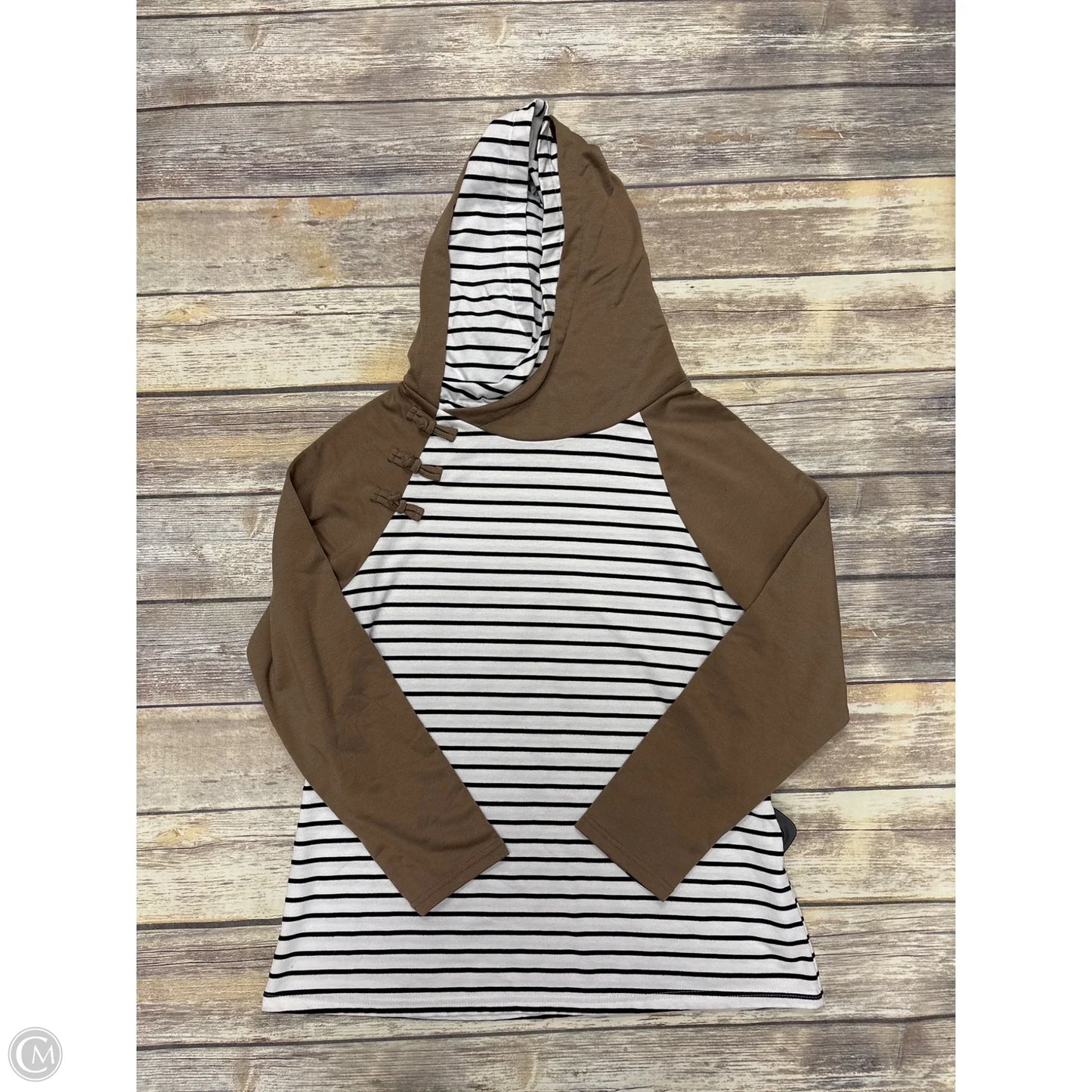 Sweatshirt Hoodie By Cme In Striped Pattern, Size: M