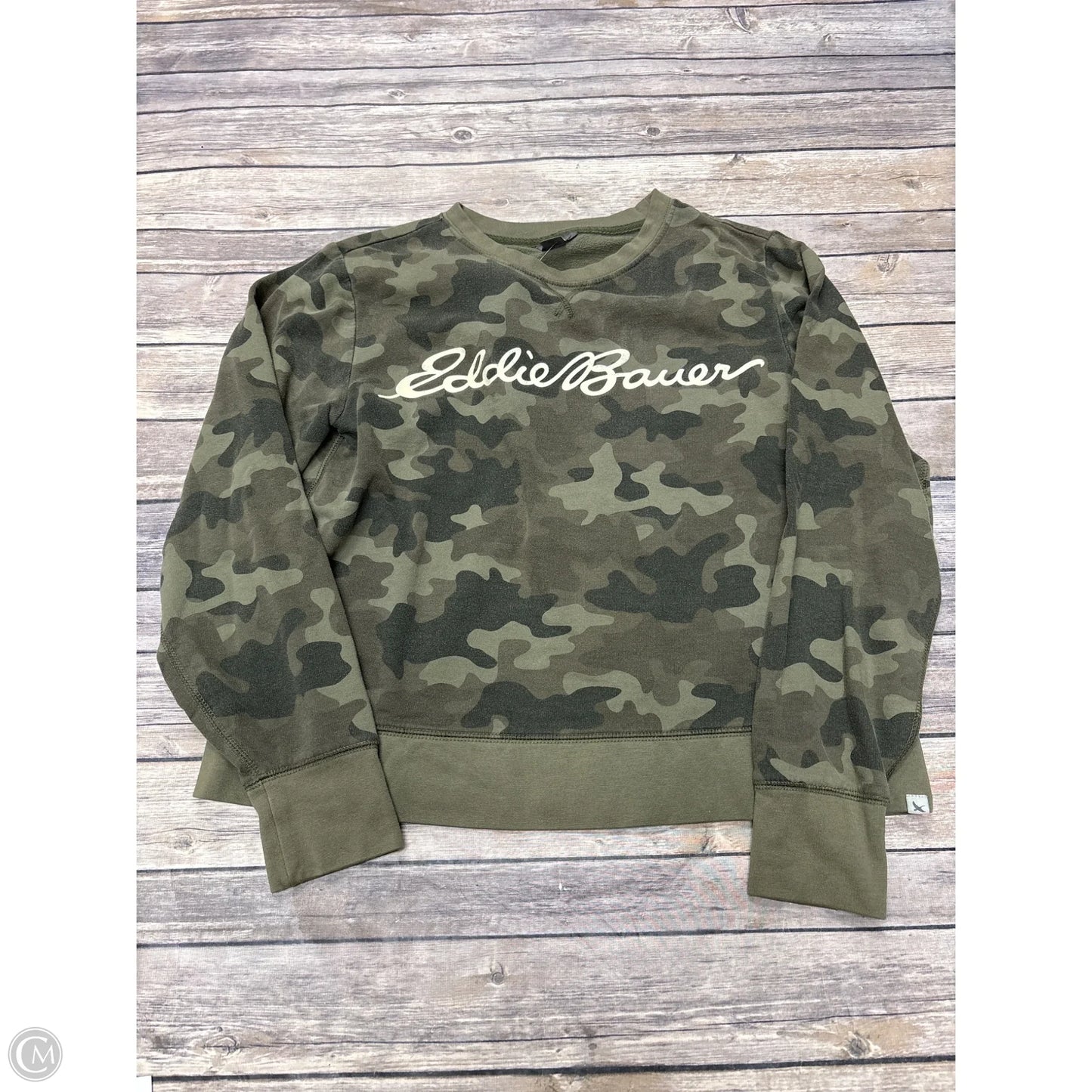 Sweatshirt Crewneck By Eddie Bauer In Camouflage Print, Size: S