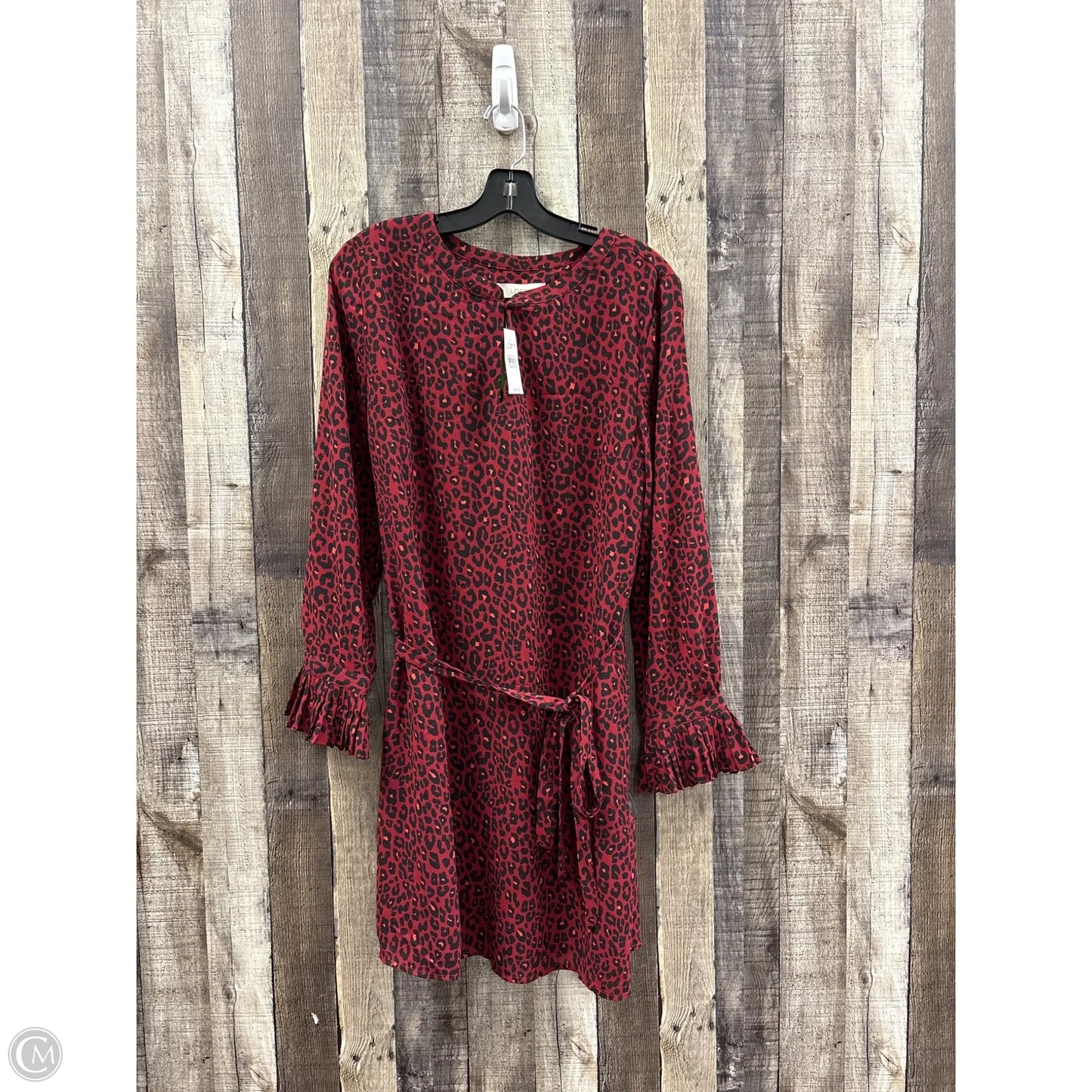 Dress Casual Short By Loft In Black & Red, Size: L