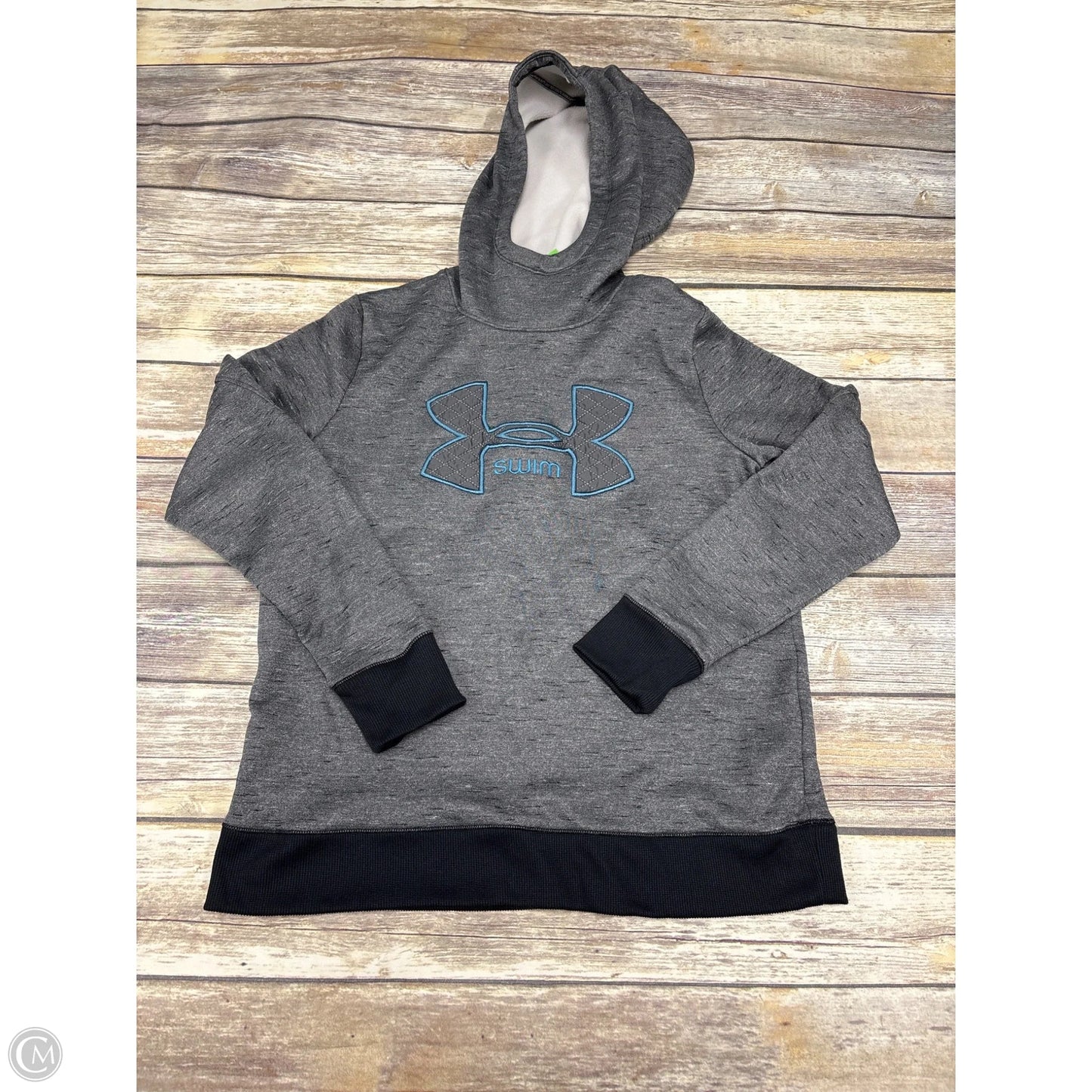 Sweatshirt Hoodie By Under Armour In Grey, Size: M