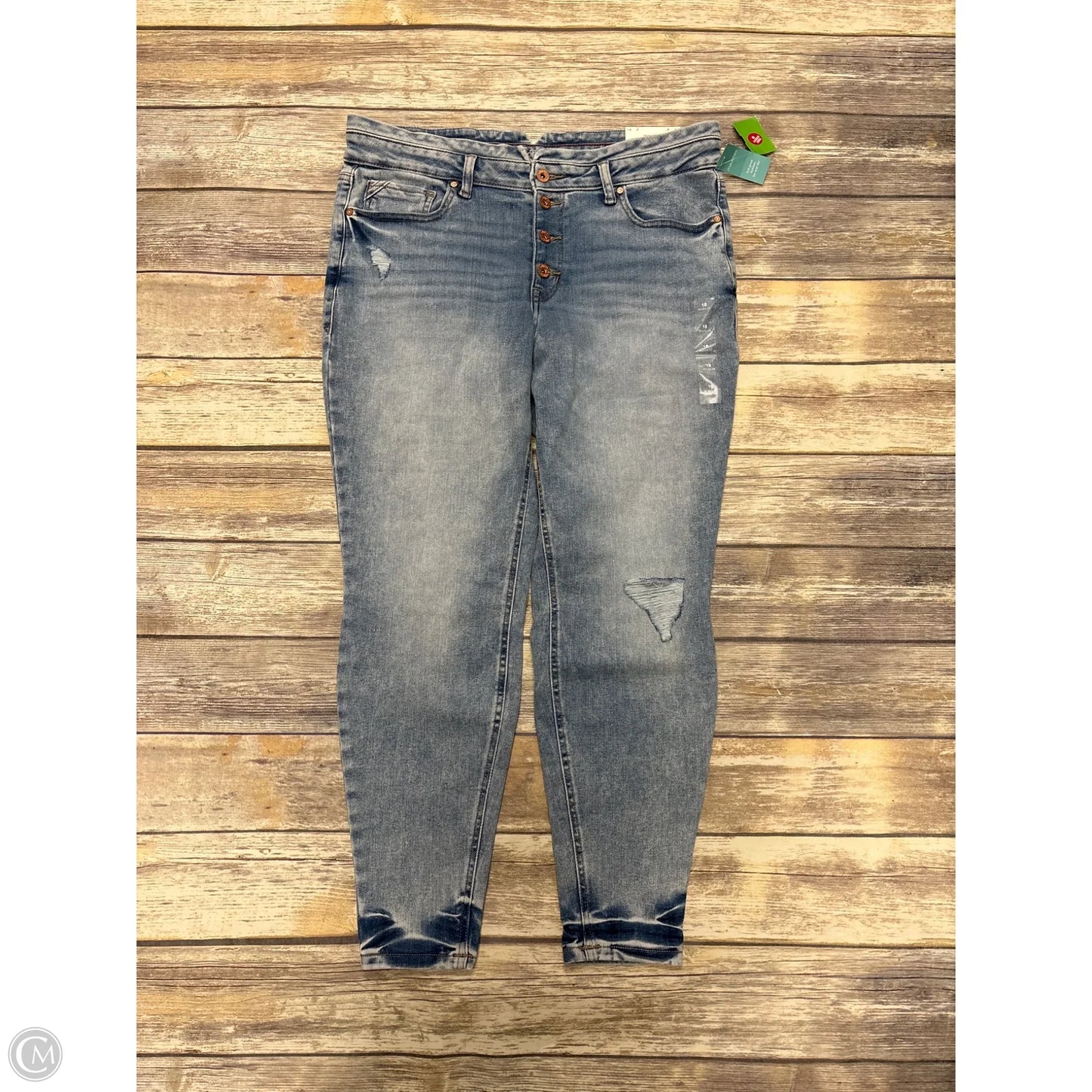 Jeans Straight By Edgely In Blue Denim, Size: 18