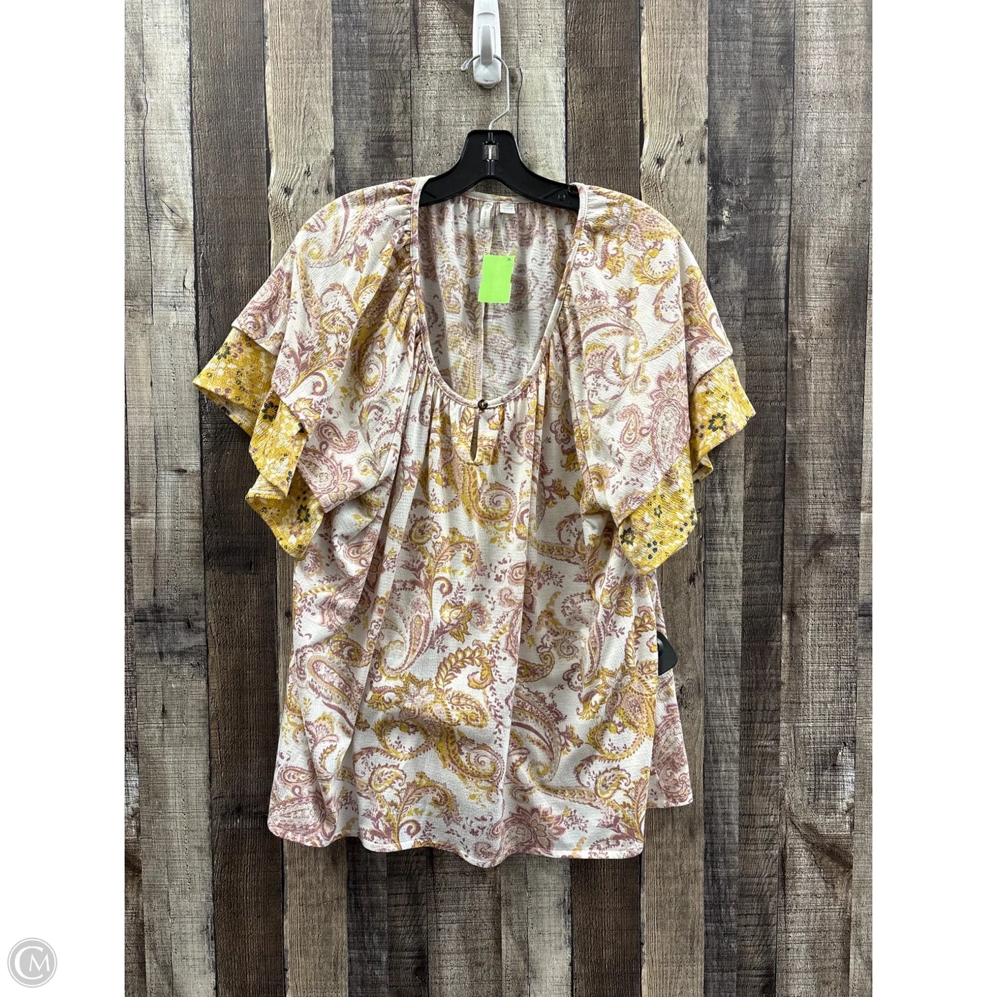 Top Short Sleeve By Cato In Floral Print, Size: 1x