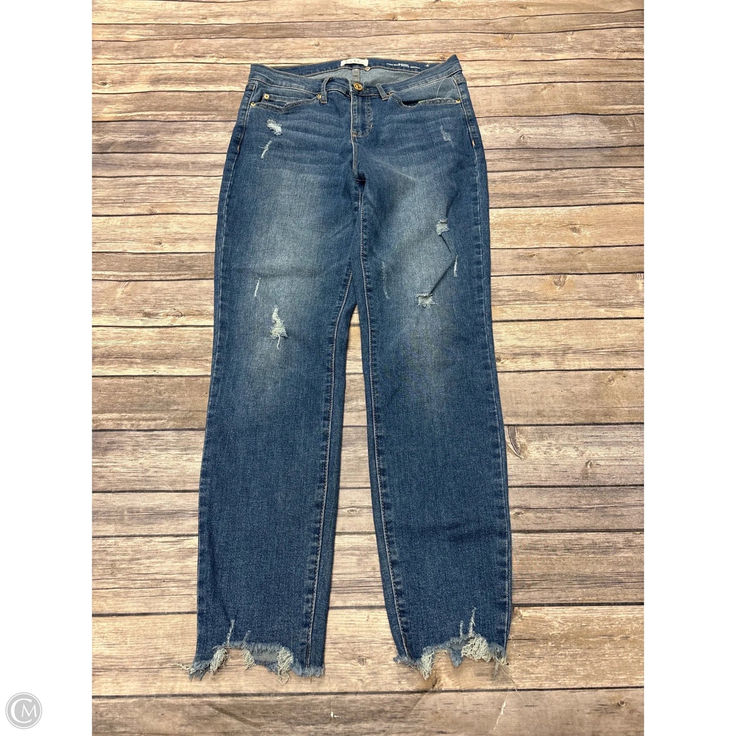 Jeans Straight By Nicole Miller In Blue Denim, Size: 4